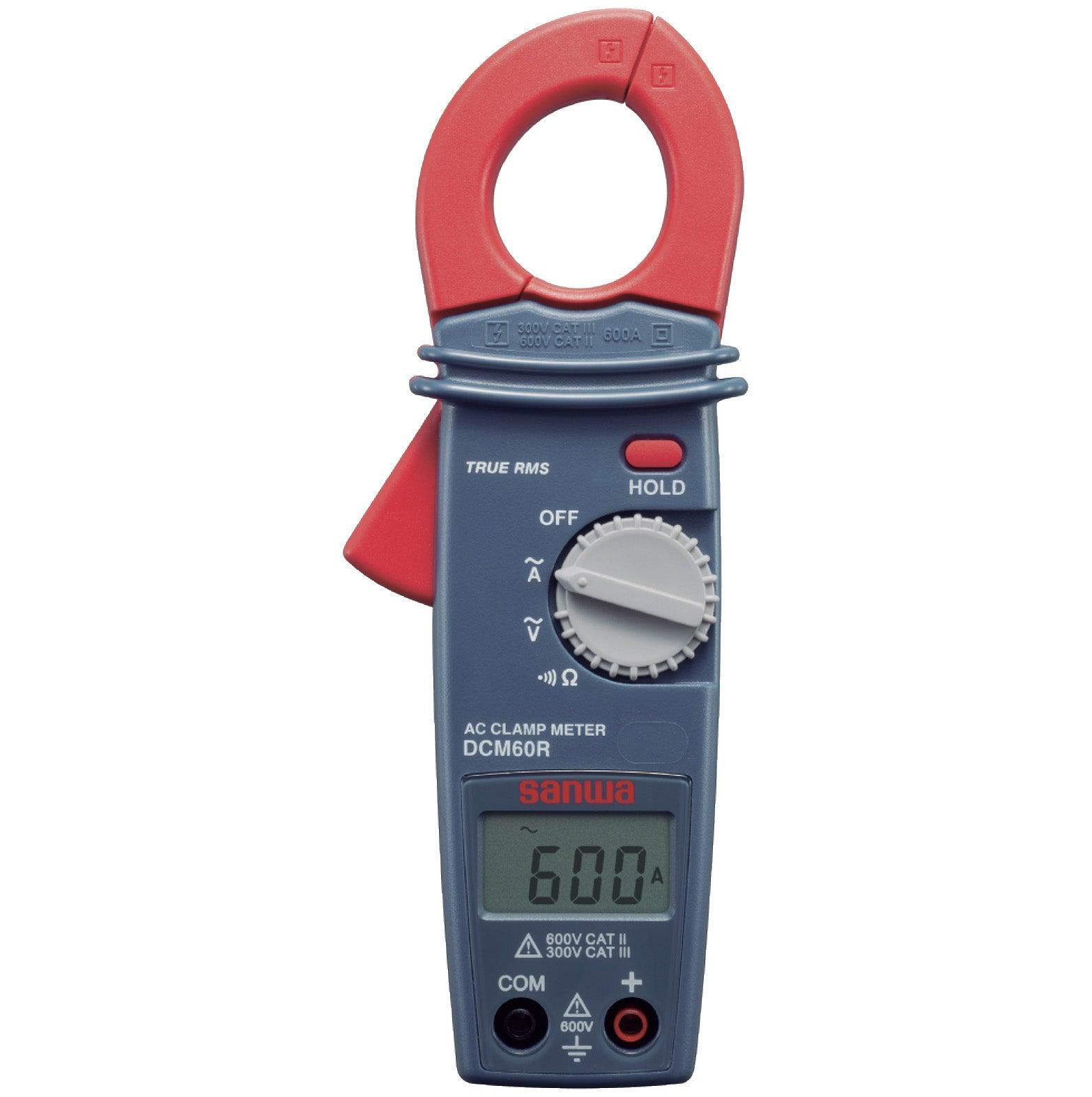 DCM60R Digital Clamp Meter Multimeter - 600A AC/DC Current Voltage Resistance Tester for Electricians, HVAC, Automotive & Home Electrical Repair