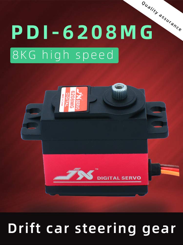PDI-6208MG 8KG High Torque Metal Gear Digital Servo - High Speed RC Servo for Drone, RC Car, Boat, Robot & Drift Racing | Perfect for Competitive RC Sports & DIY Robotics Projects