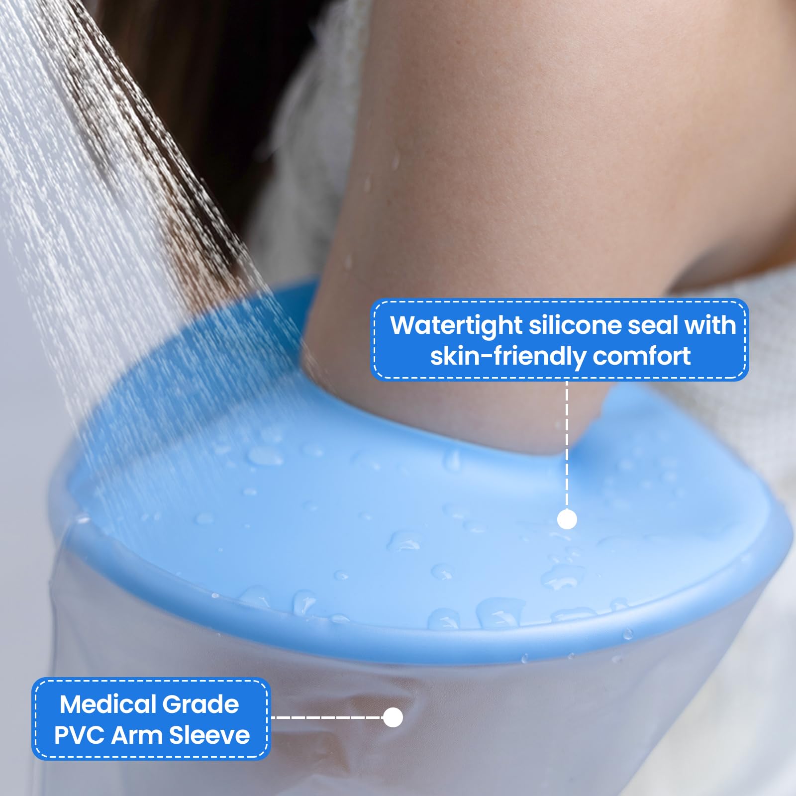 Waterproof Shower Arm Cast Cover - Soft, Comfortable & Reusable Arm Cast Protector for Adults - Ideal for Post-Surgery Bandage Protection & Daily Showering
