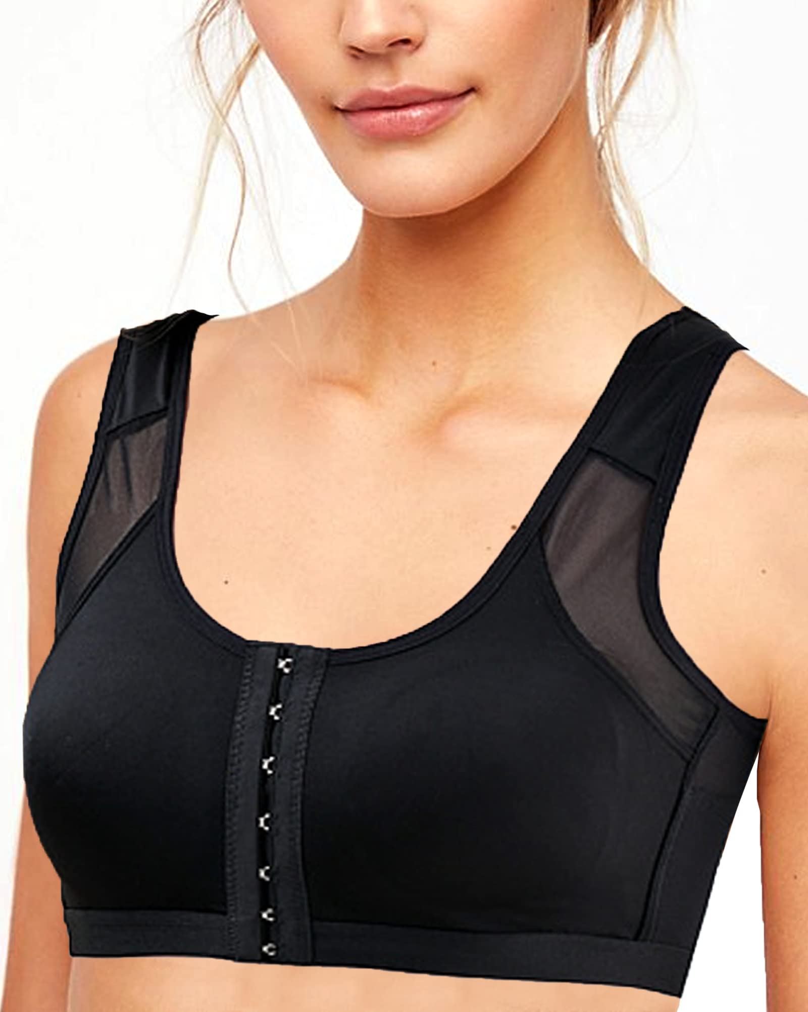 Post Surgery Front Closure Bras for Women - Comfortable Compression Bra After Breast Augmentation, Mastectomy & Lumpectomy - Ideal for Recovery, Sleeping & Light Activities