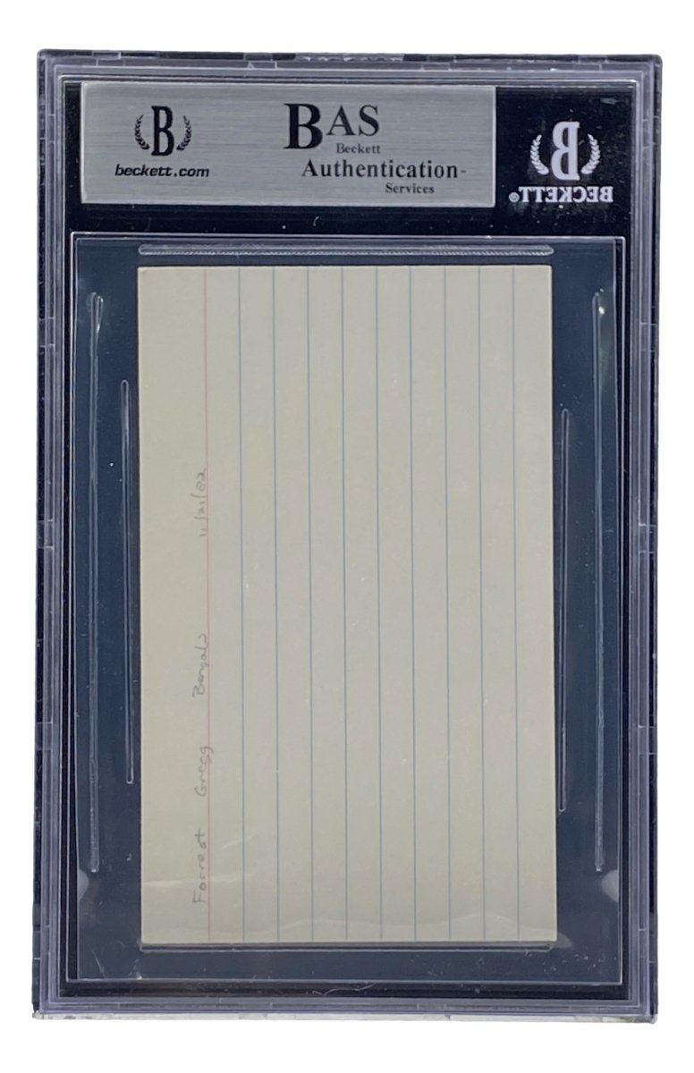 Forrest Gregg Green Bay Packers Autographed Signed Slabbed Index Card - Authentic Collectible for NFL Fans, Memorabilia Display, and Sports Enthusiasts