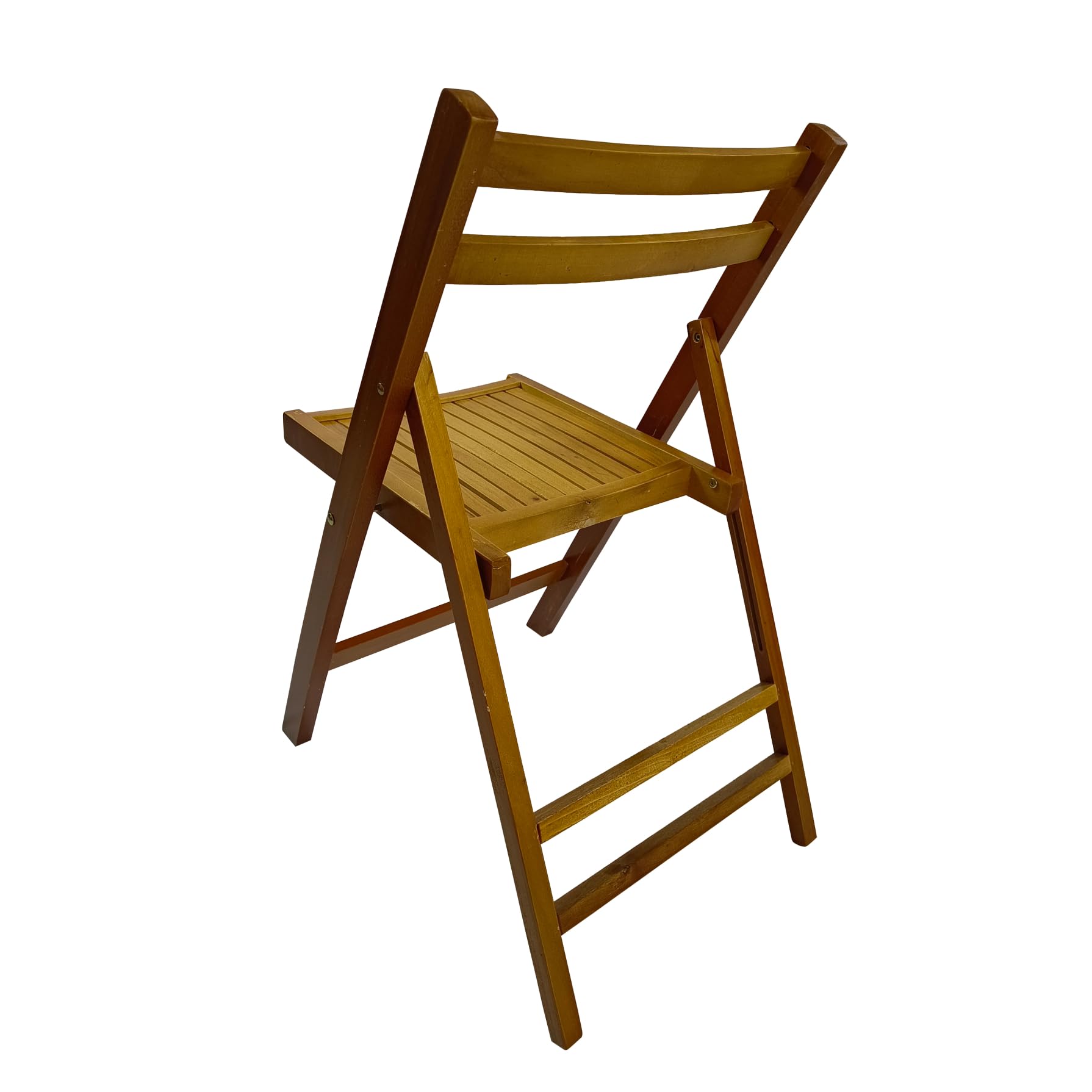 4 Pack Solid Wood Folding Chairs - Teak Wood Foldable Dining Chairs with Slatted Seat & Open Back Design | Portable Indoor Outdoor Event Seating for Weddings, Parties, Kitchen, Dining Room, Balcony & Garden Use