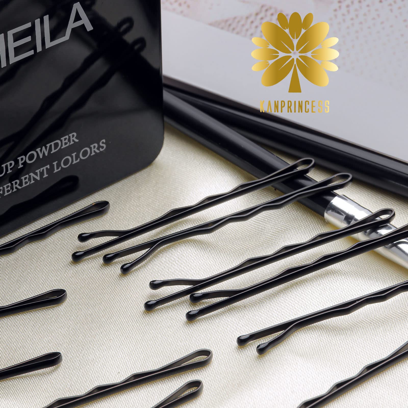 100PCS 2-Inch Black Bobby Pins for Women - Secure Hold Hair Clips for Styling, Updos & Braids - Includes Clear Storage Box - Perfect for Salon, Wedding & Everyday Use