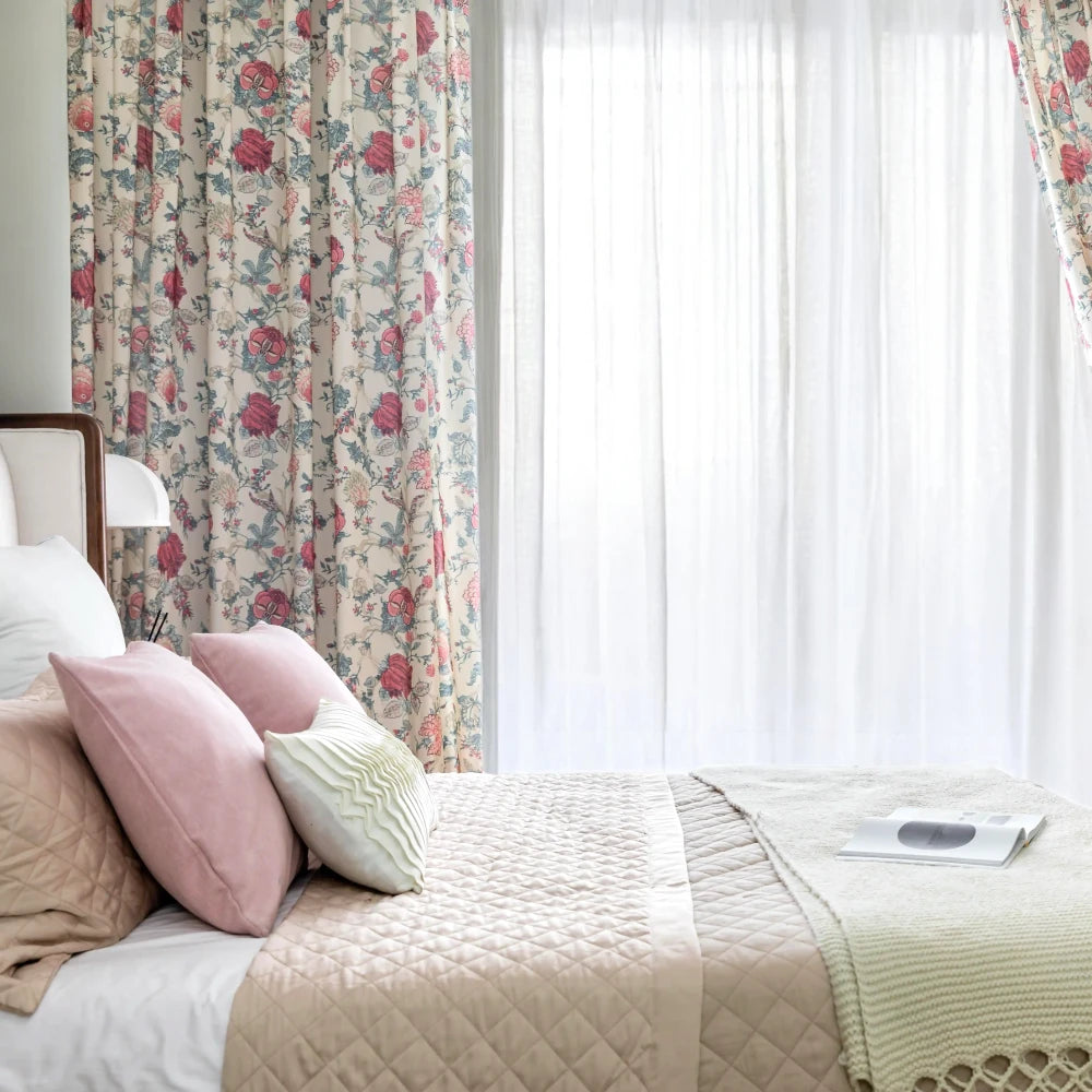 Stylish Ayana Rustic Botanical Blackout Curtains for Bedroom & Living Room - Custom Window Treatments for Light Control & Home Decor