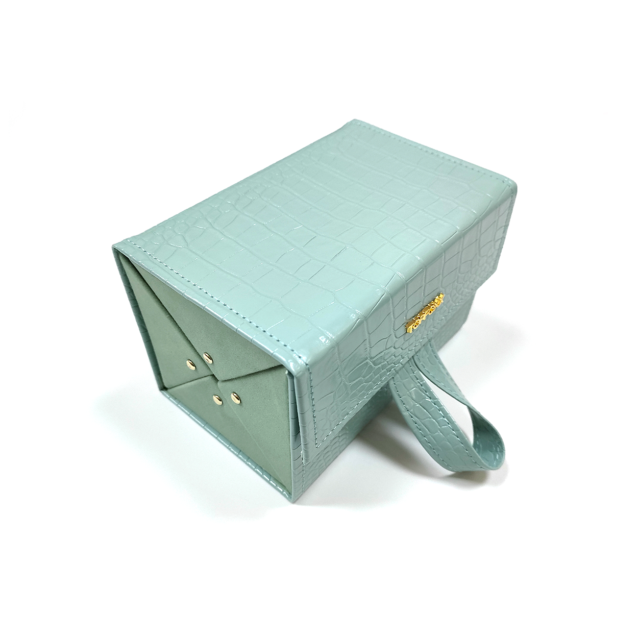 Luxury Turquoise Faux Crocodile Travel Case - Elegant Cosmetic & Jewelry Organizer for Women | Perfect for Vacation, Business Trips & Weekend Getaways