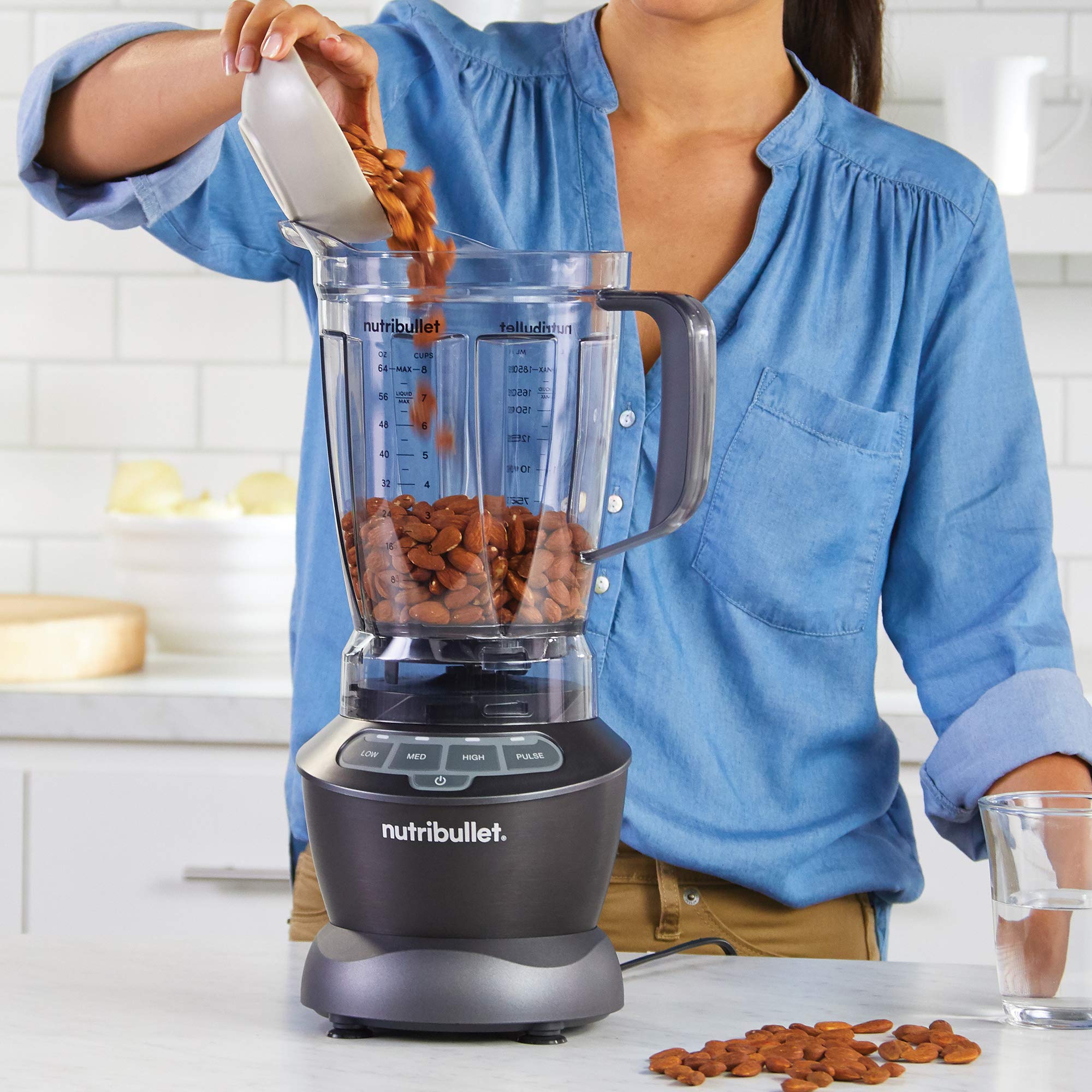 NutriBullet 1200W Blender Combo with Cups - Dark Gray for Smoothies & Shakes