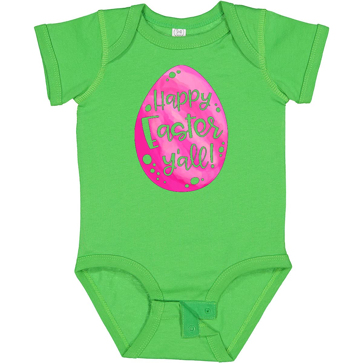 Inktastic Happy Easter Y'all Pink Easter Egg Baby Bodysuit - Cute Easter Outfit for Infants, Toddler Easter Party Wear, Spring Photoshoot Outfit, Baby Shower Gift Idea