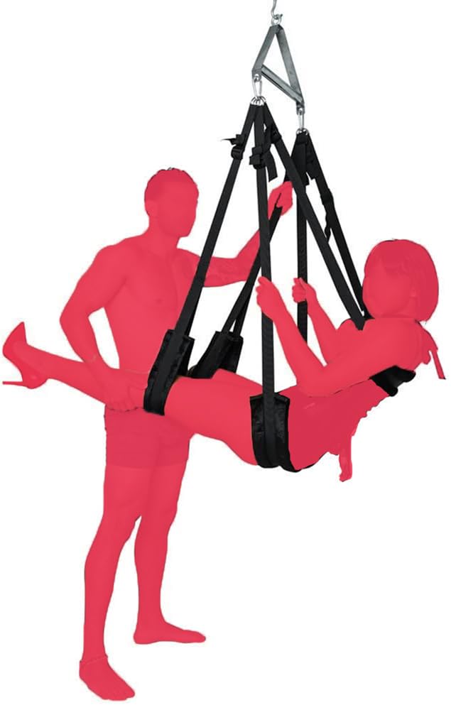 360° Rotating Sex Swing - BDSM Bondage Restraints Kit for Adults & Couples | Premium Bedroom Swing Toy, Yoga Swing & Kinky Sex Furniture | Perfect for Ceiling Mount, Spice Up Intimacy & Indoor Fitness Training