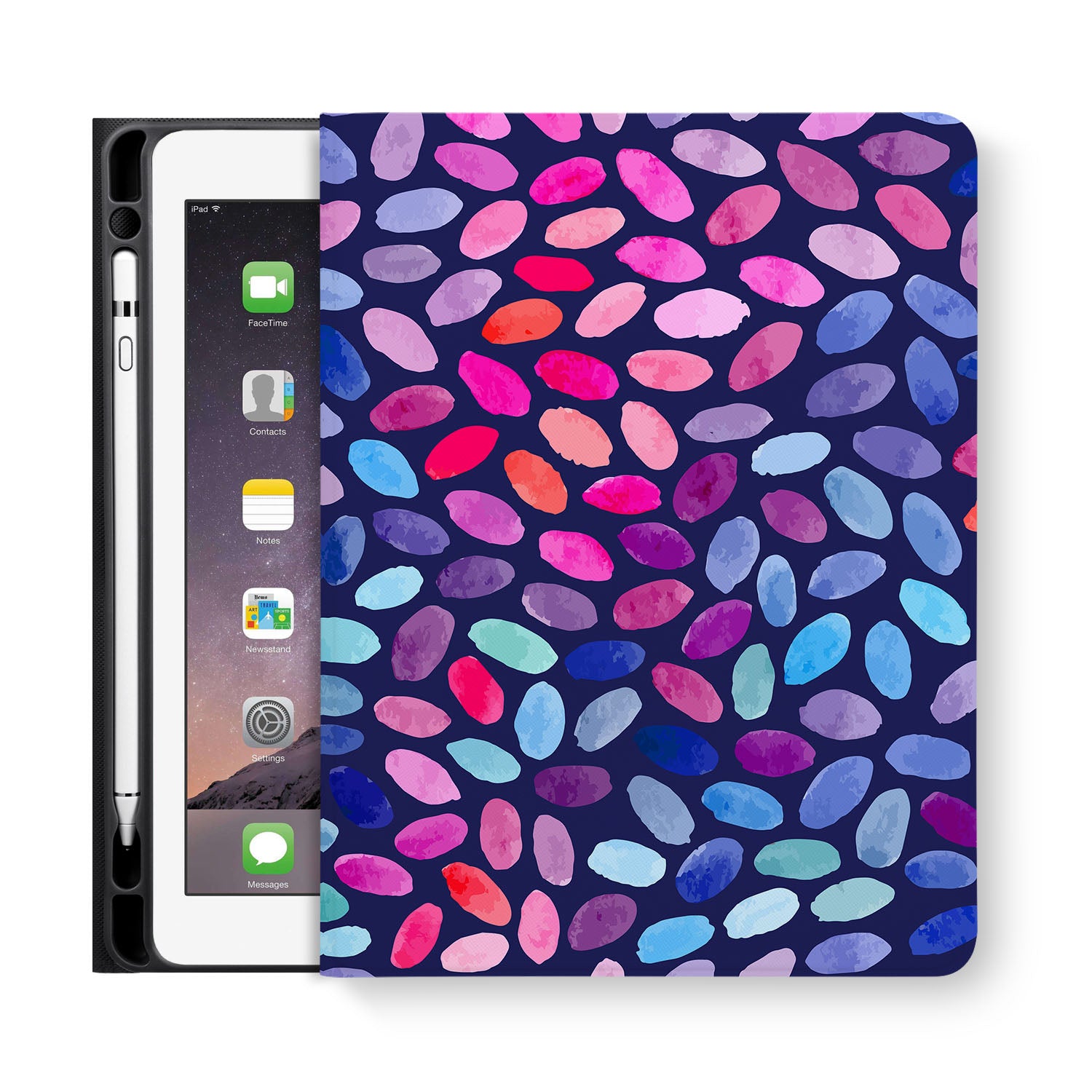 Stylish iPad Folio Case with Polka Dot Design - Protective Cover for iPad Air/Pro (6th/5th/4th Gen) | Perfect for Work, School & Travel Accessories