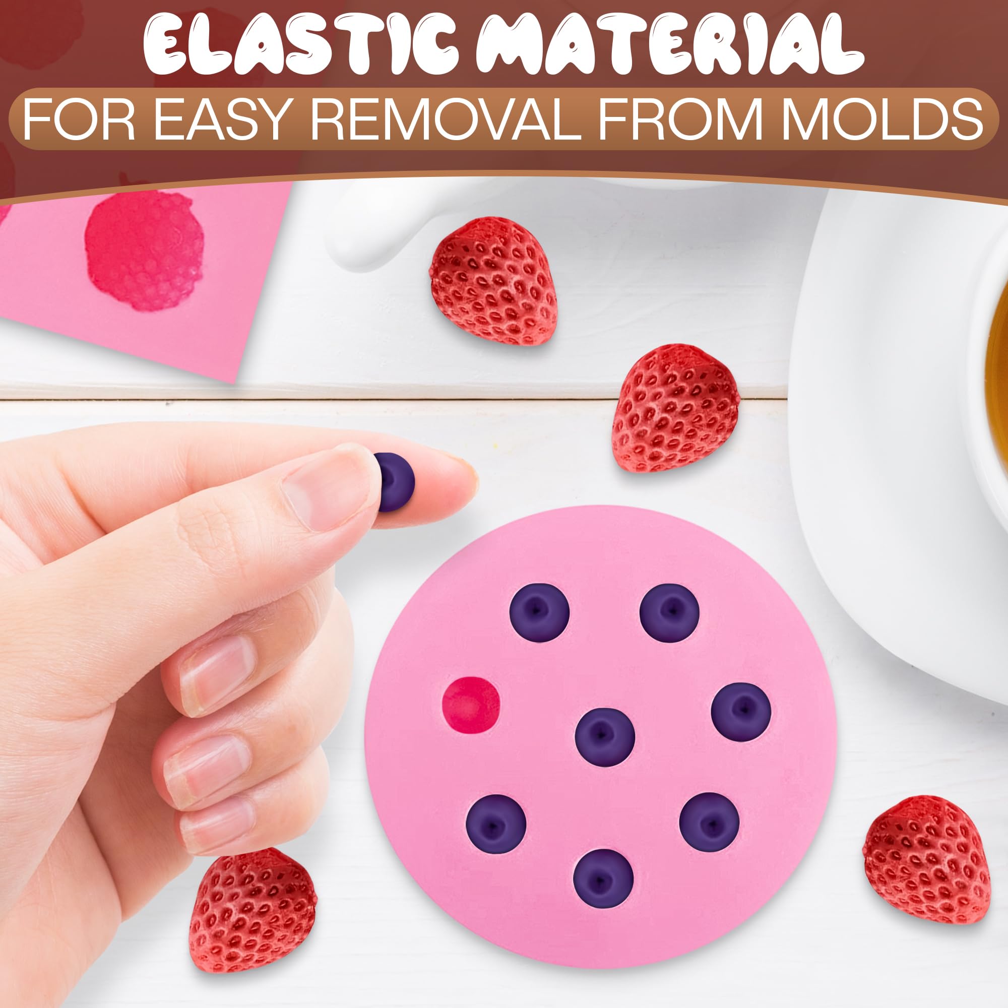 5Pcs Silicone Fruit Snack Molds Set - 3D Pineapple, Strawberry, Orange & Blueberry Shaped Candy Molds for DIY Gummy, Jelly, Chocolate Making - BPA Free Baking Tools for Kids Party, Home Kitchen Decor