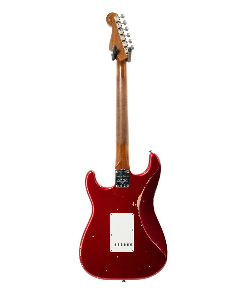 2022 Fender Custom Shop Limited Edition '63 Stratocaster Relic Electric Guitar - Aged Candy Apple Red Finish | Vintage-Inspired Tone for Professional Musicians & Collectors | Perfect for Stage Performances, Studio Recording & Guitar Enthusiasts