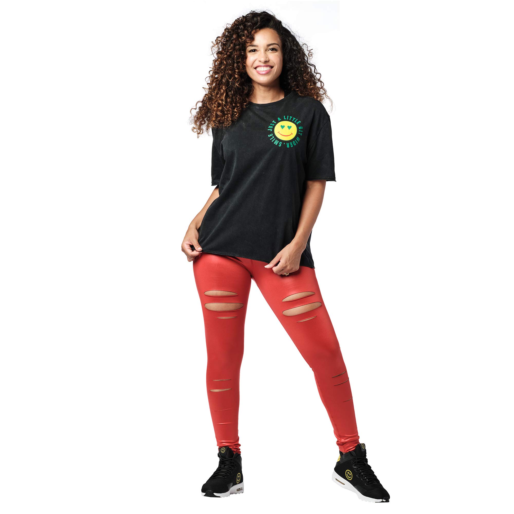 Zumba Loose Fitting Dance Fitness Graphic Tees - Women's Athletic Workout Top in Bold Black Size XL - Perfect for Dance Classes, Gym Sessions & Casual Wear