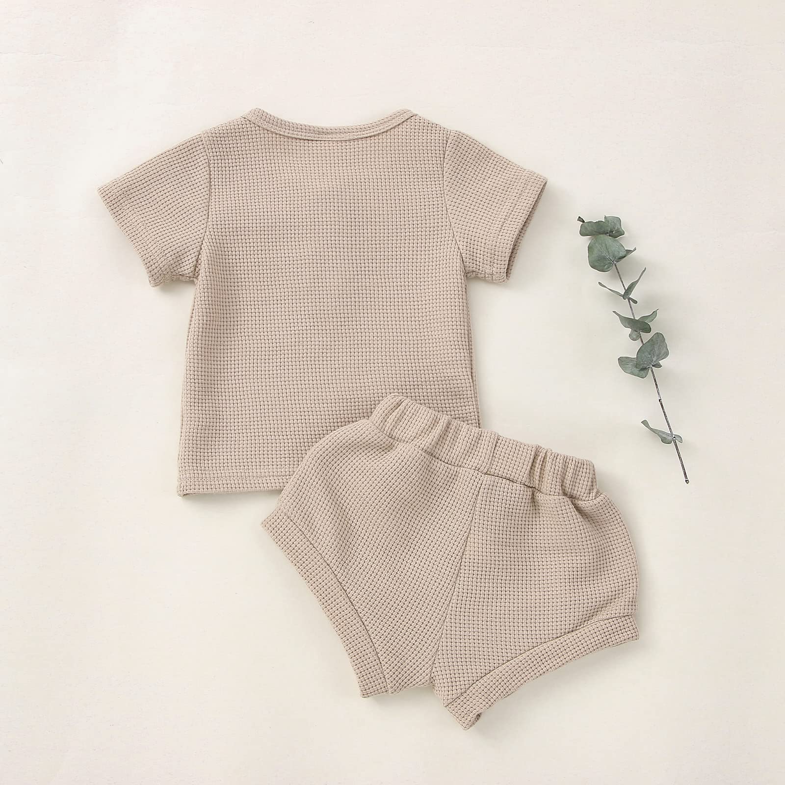 Baby Summer Outfit Sets - Soft Waffle Knit Short Sleeve T-Shirt & Shorts for Infant Boys & Girls | Perfect for Playtime, Beach & Outdoor Activities
