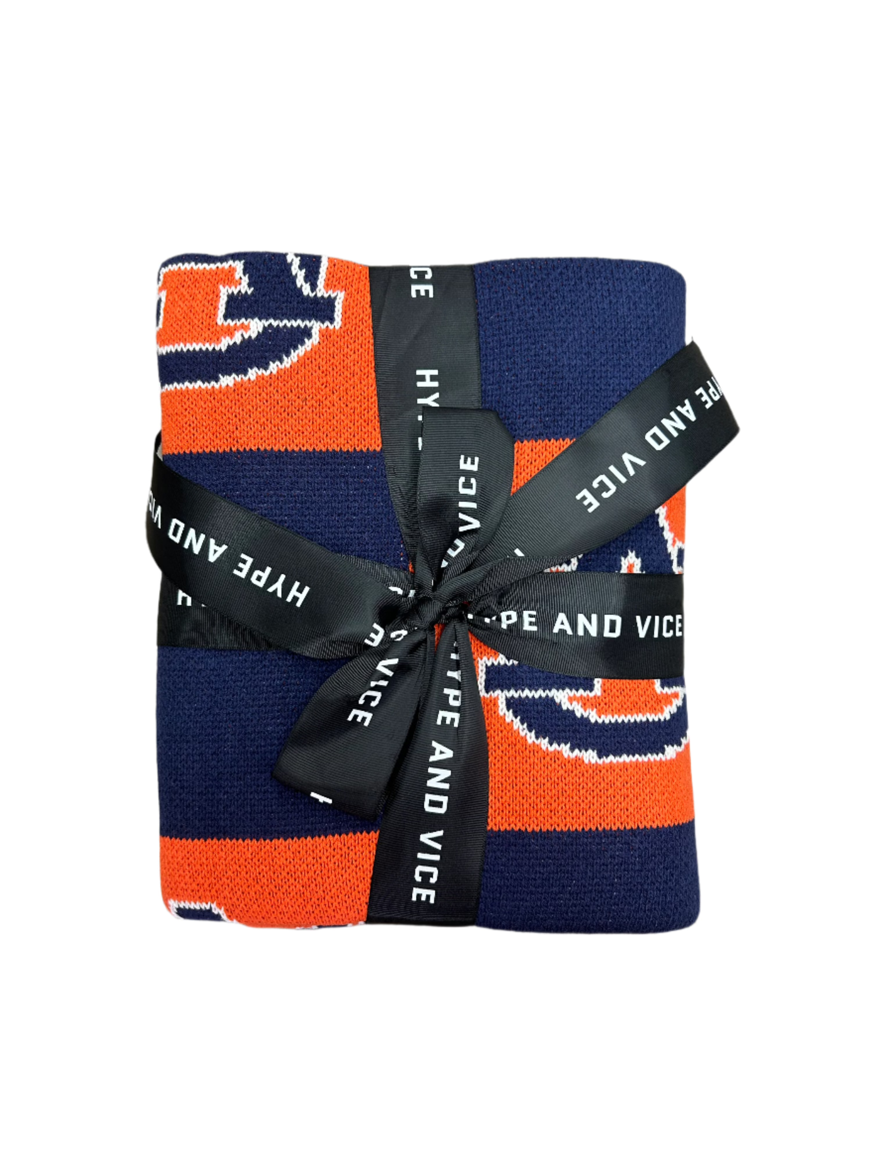 Hype & Vice Auburn University First Class Intarsia Blanket - Soft College Throw for Dorm, Game Day & Home Decor - Perfect for Tigers Fans Gifts
