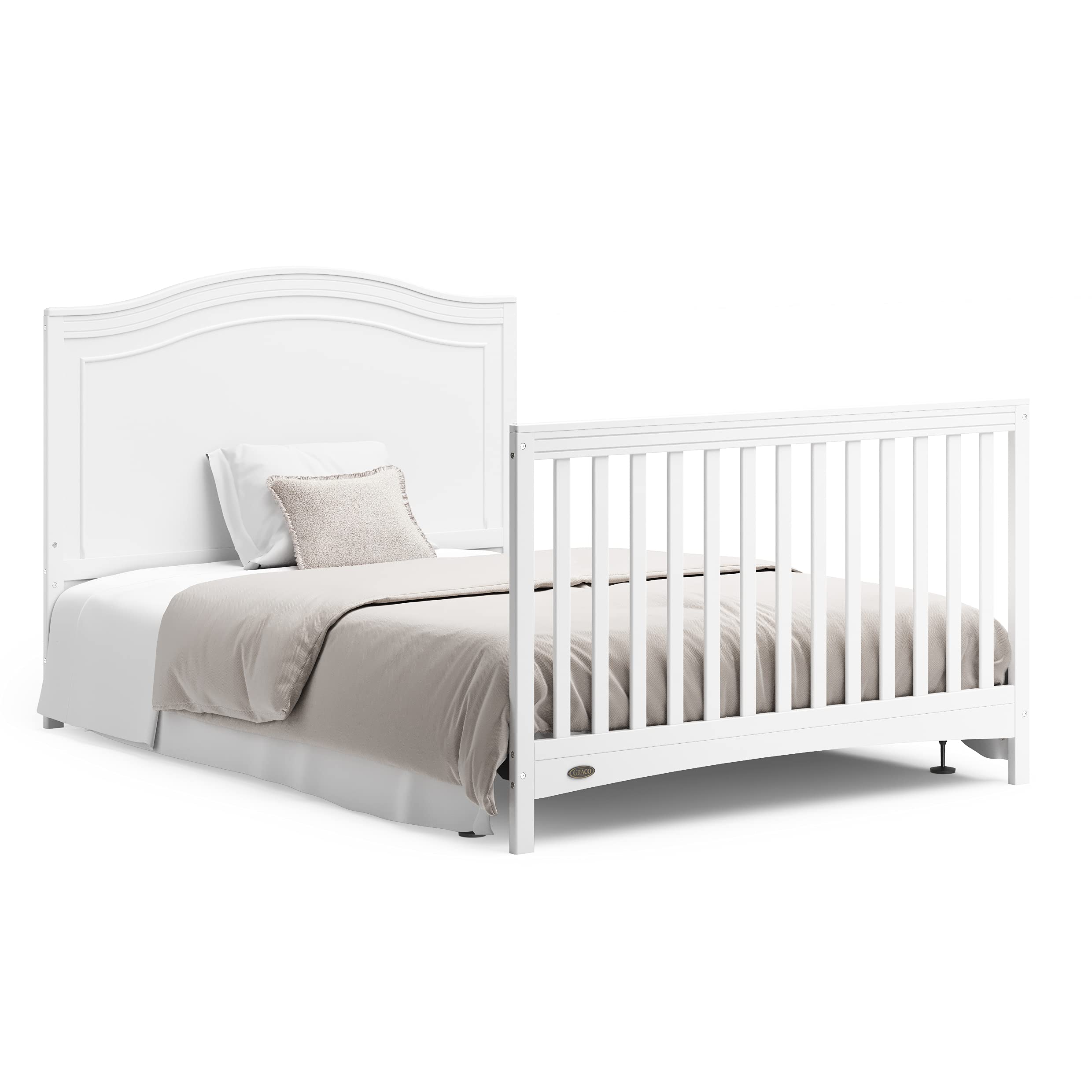 Graco Paris Convertible Crib & Mattress Set - GREENGUARD Gold Certified Baby Crib with Included Mattress, White Nursery Essentials for Newborns & Toddlers | Perfect for Modern Nursery, Daycare or Guest Room Setup