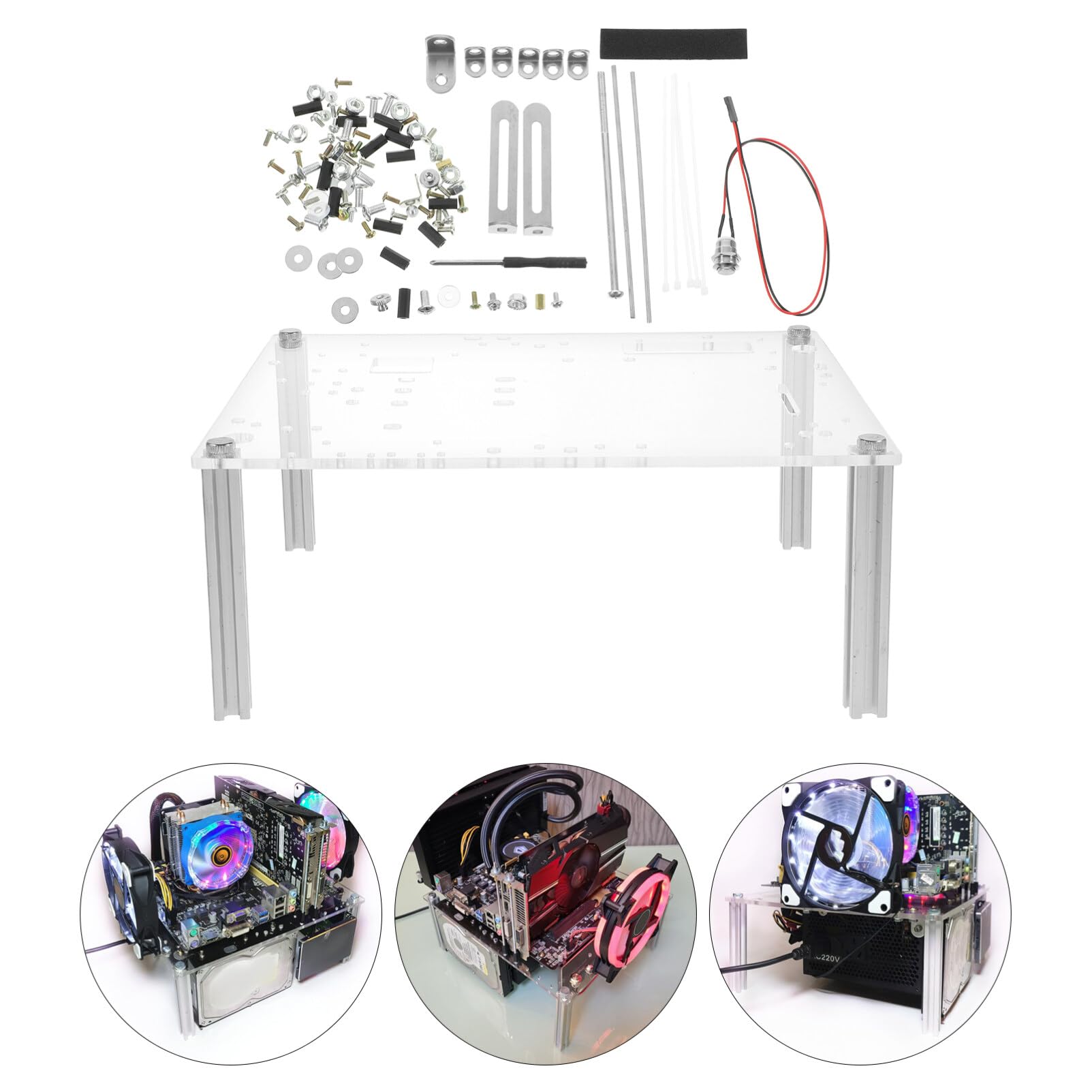 OSALADI Open Air Computer Case Frame - Motherboard Rack & Graphics Card Holder for DIY PC Builds | Durable Iron Chassis Bracket | Perfect for Gaming Rigs, Mining Rigs, and Desktop PC Showcases
