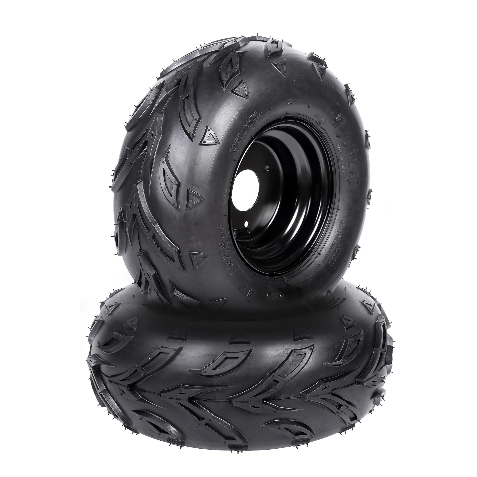 4PCS ATV Go Kart Tires and Rims Set - 16X8-7 Inch Tubeless Tires with Wheels for Go Kart, Buggy, ATV, Mini-bikes & Quad Bike - Front or Rear Fitment - 3 Mounting Holes - Perfect for Off-Road Racing & Trail Adventures