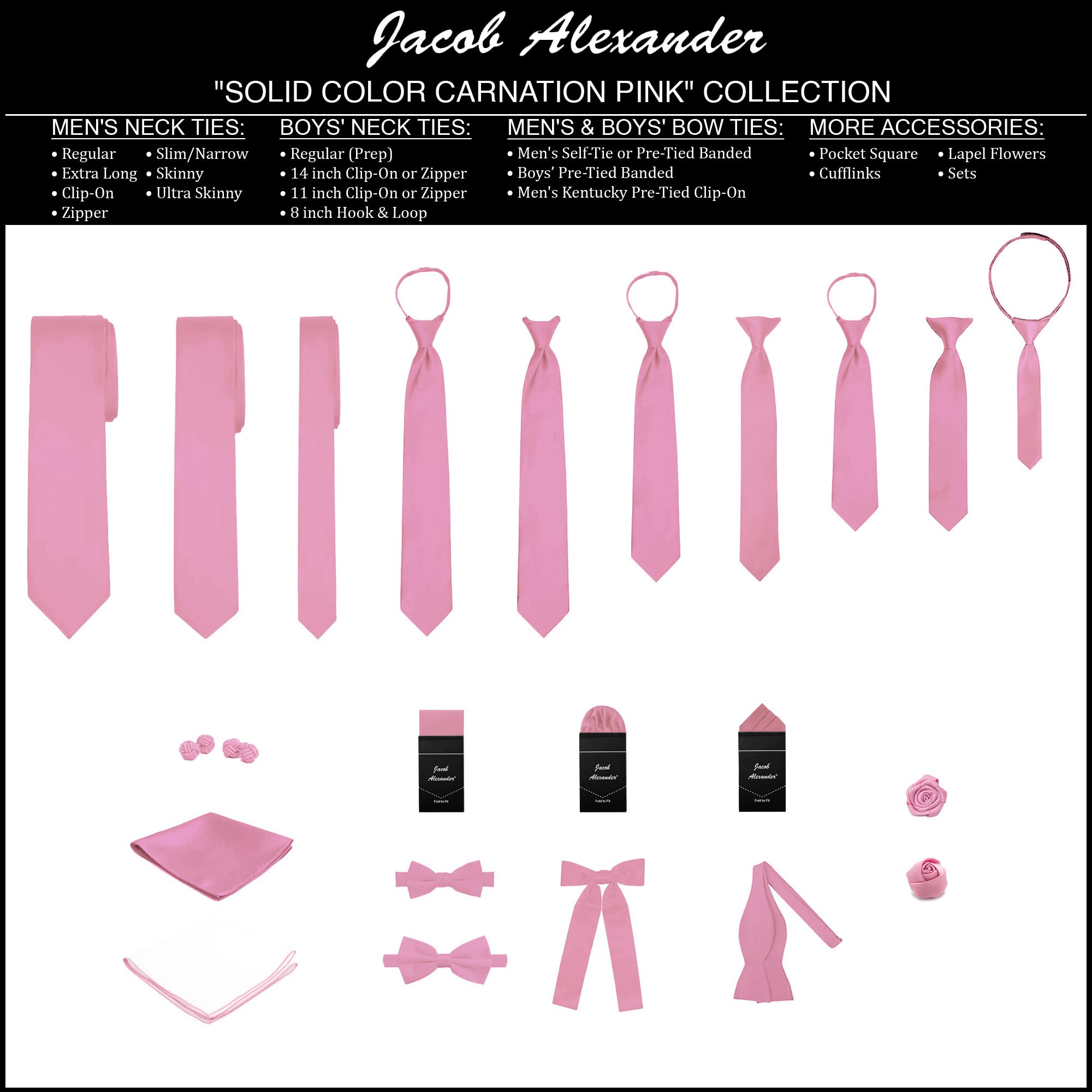 Jacob Alexander Men's Tie, Hanky & Rose Lapel Flower 3-Piece Formal Set - Perfect for Weddings, Prom & Business Events
