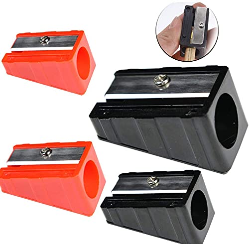 Premium Metal Blade Pencil Sharpener - 4-Pack for Carpenter Pencils, Jumbo Crayons & Golf Pencils | Handheld Woodworking & Office Tool for Artists, Students & Professionals