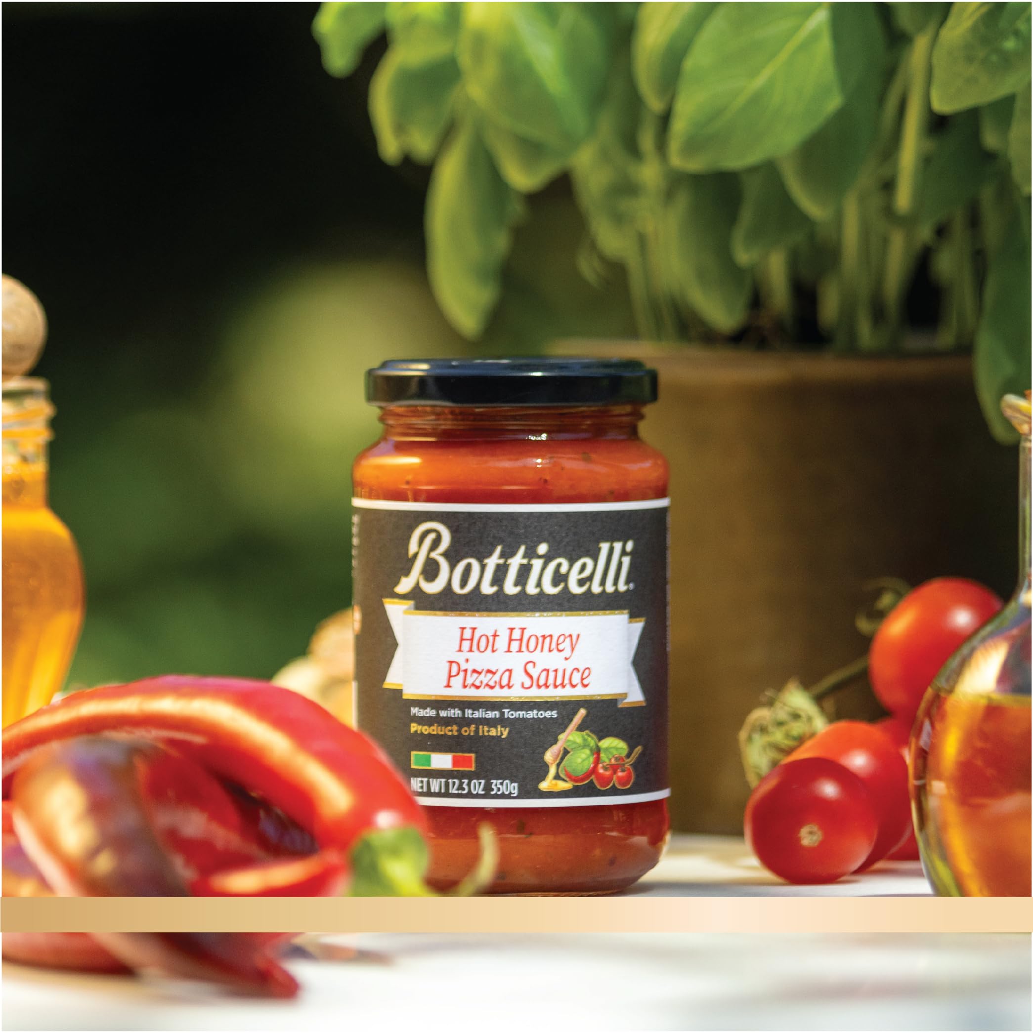 Botticelli Hot Honey Pizza Sauce - Spicy & Sweet Gourmet Topping (2 Pack, 12.3 Oz Jars) - Perfect for Homemade Pizzas, Wings & Charcuterie Boards