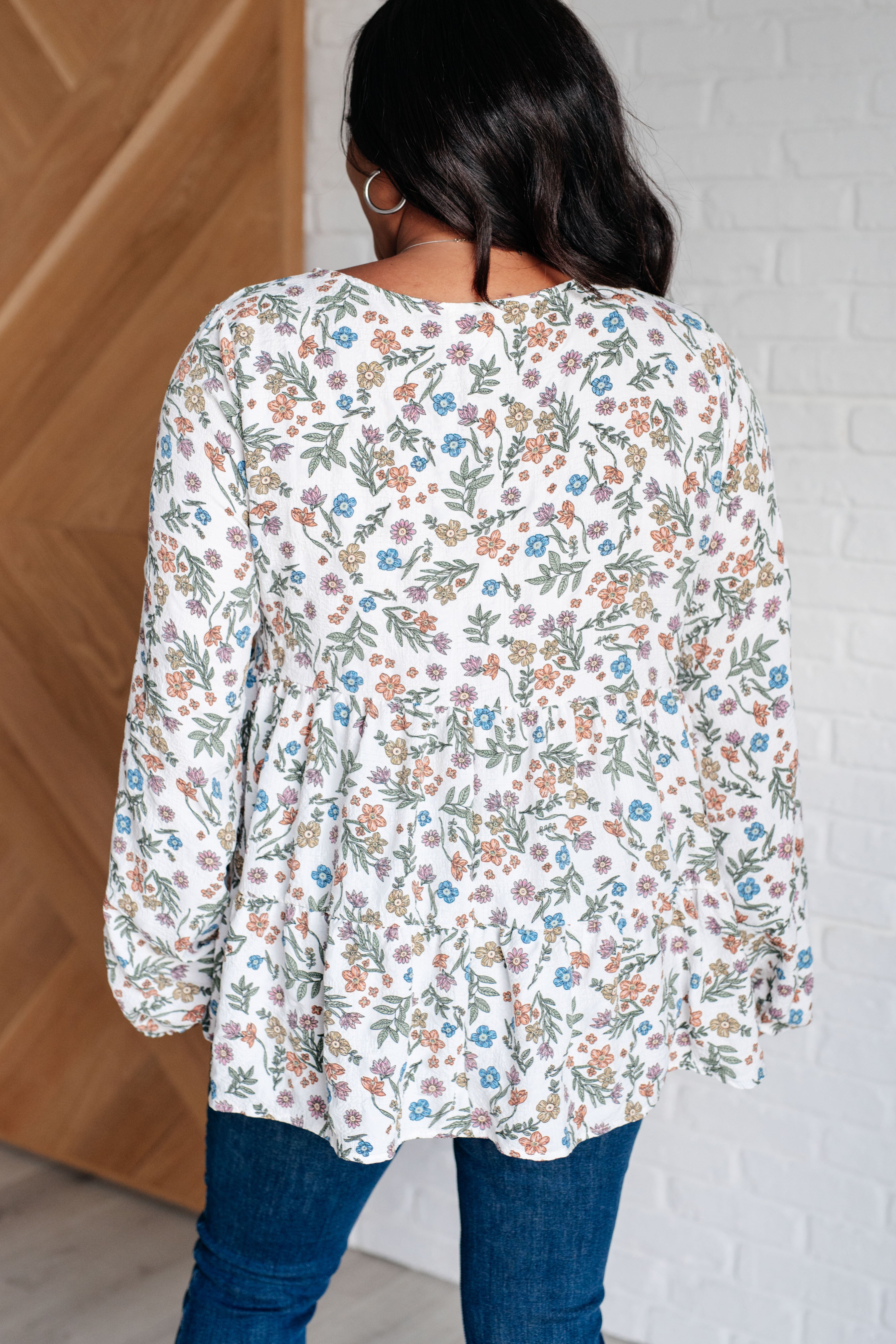 I Think I Can V Neck Floral Top - Women's Floral Print Blouse for Casual Wear, Date Night & Summer Outfits