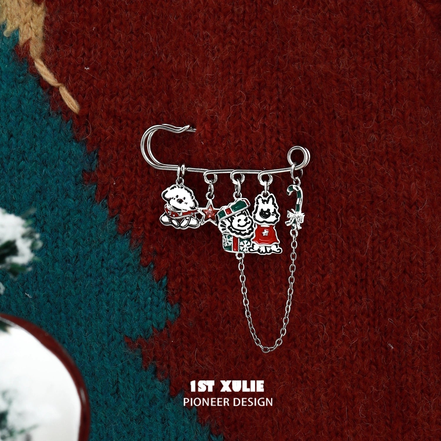 2024 Christmas Graffiti Puppy Brooch - 18K Gold Plated Elegant Jewelry for Women - Perfect Holiday Gift for Christmas Party & Festive Occasions