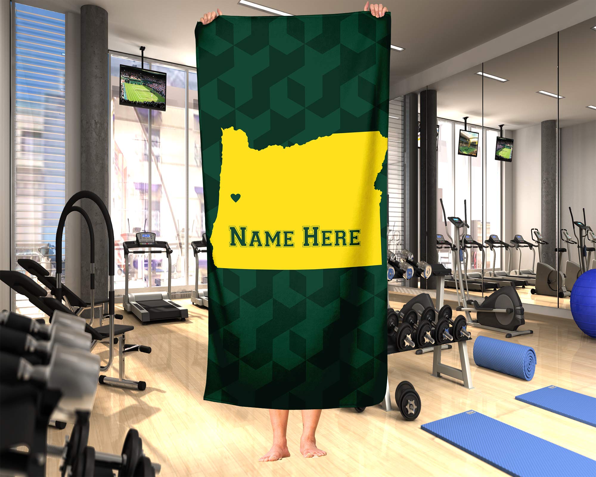 Custom State Pride Beach & Bath Towel - Personalized Oregon Eugene Design for Adults & Kids - Perfect for College Football, Basketball Fans - Great for Beach, Pool, Gym & Home Decor