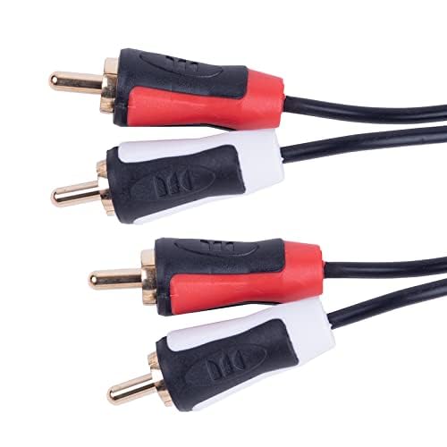Monster Jhiu 12-Foot Dual RCA Audio Cable - Black (Mfr Part No. 140288-00) - Perfect for Home Theater, Car Audio & Hi-Fi Systems
