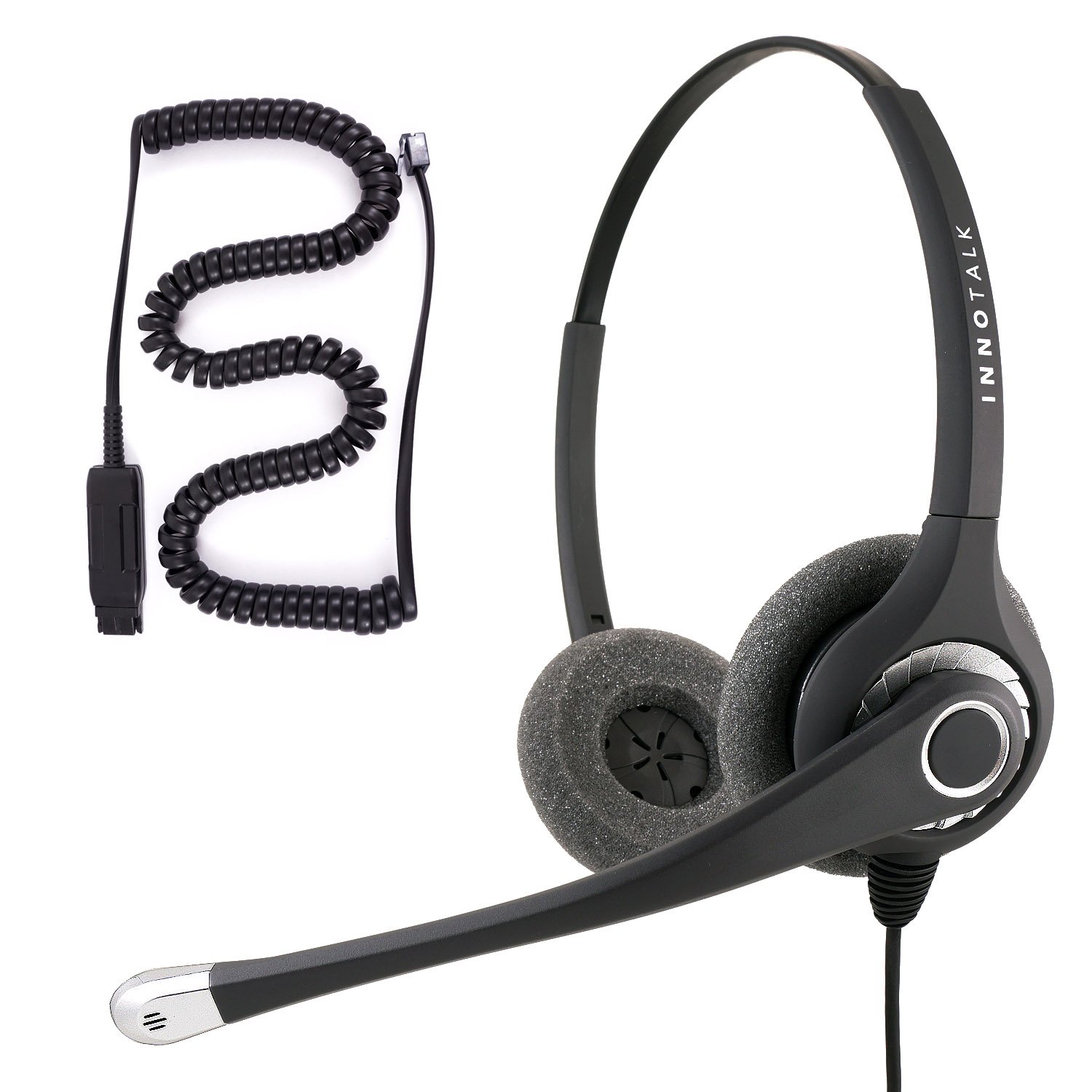 INNOTALK Professional Binaural Noise Canceling Headset for Avaya IP Phones 1608, 1616, 9601, 9608, 9610, 9611 - Crystal Clear Sound with Enhanced Microphone - Ideal for Call Centers, Office Communications & Remote Work