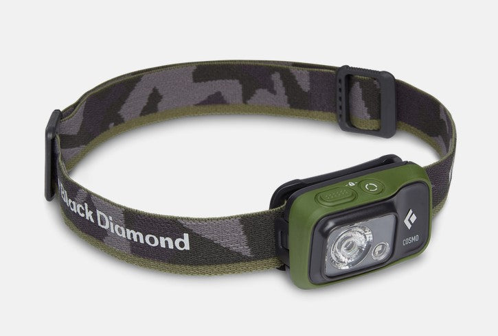 Black Diamond Cosmo 350 Headlamp - Rechargeable LED Headlight for Camping, Hiking & Outdoor Adventures - 350 Lumen Brightness with Red Night Vision Mode