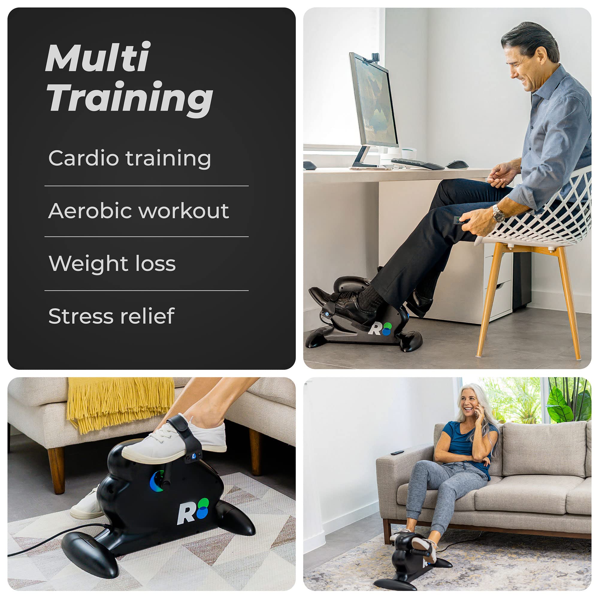 REATHLETE CYCLO: Under-Desk Exercise Bike with Digital Display - Portable Pedal Exerciser for Leg & Arm Workouts, Cardio Training, Physical Therapy & Home Office Fitness | Lightweight & Quiet Design for Work, Rehab & Active Sitting
