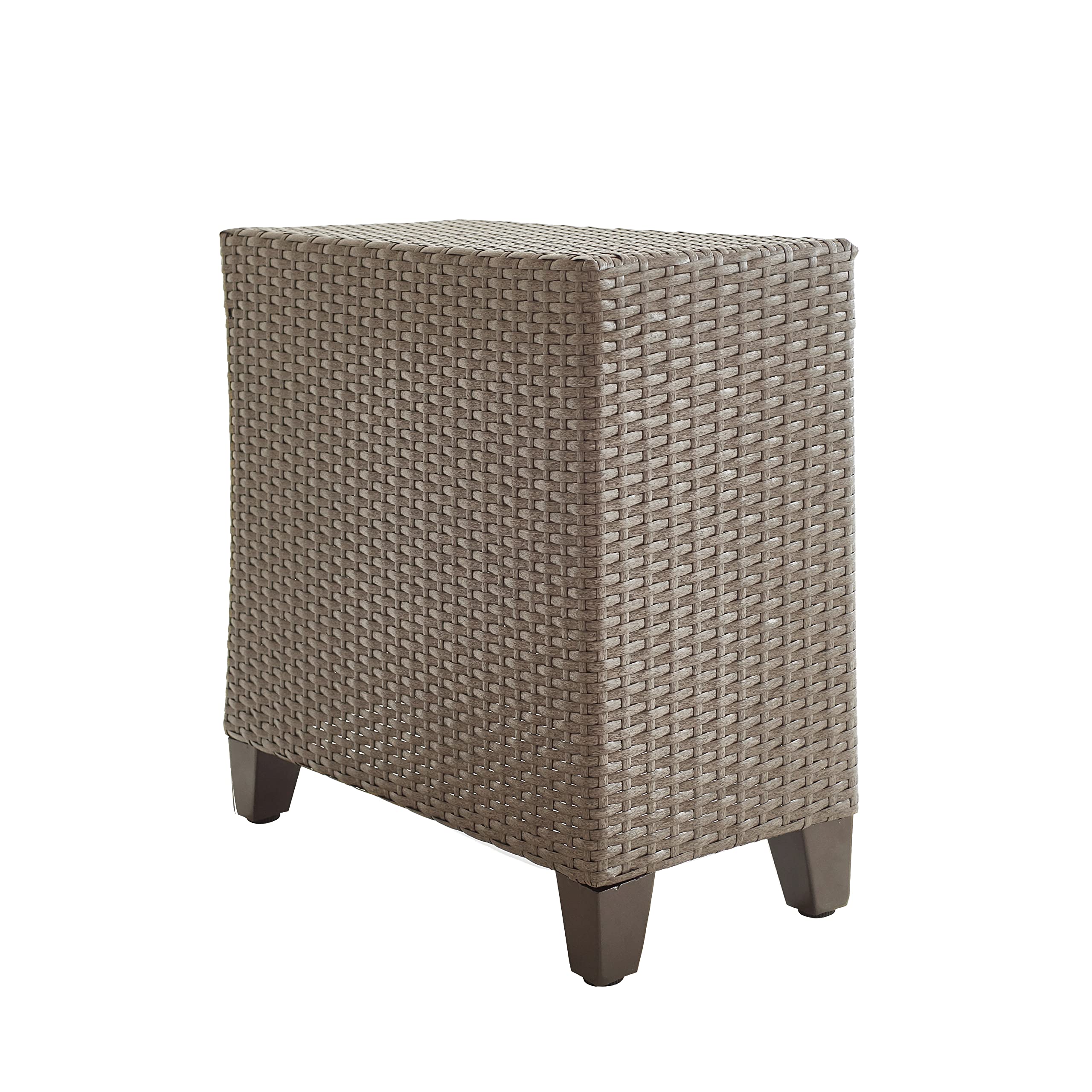 LOKATSE HOME Brown Rectangle Wicker Coffee Table - Rattan End Table for Outdoor Patio, Living Room & Garden Decor