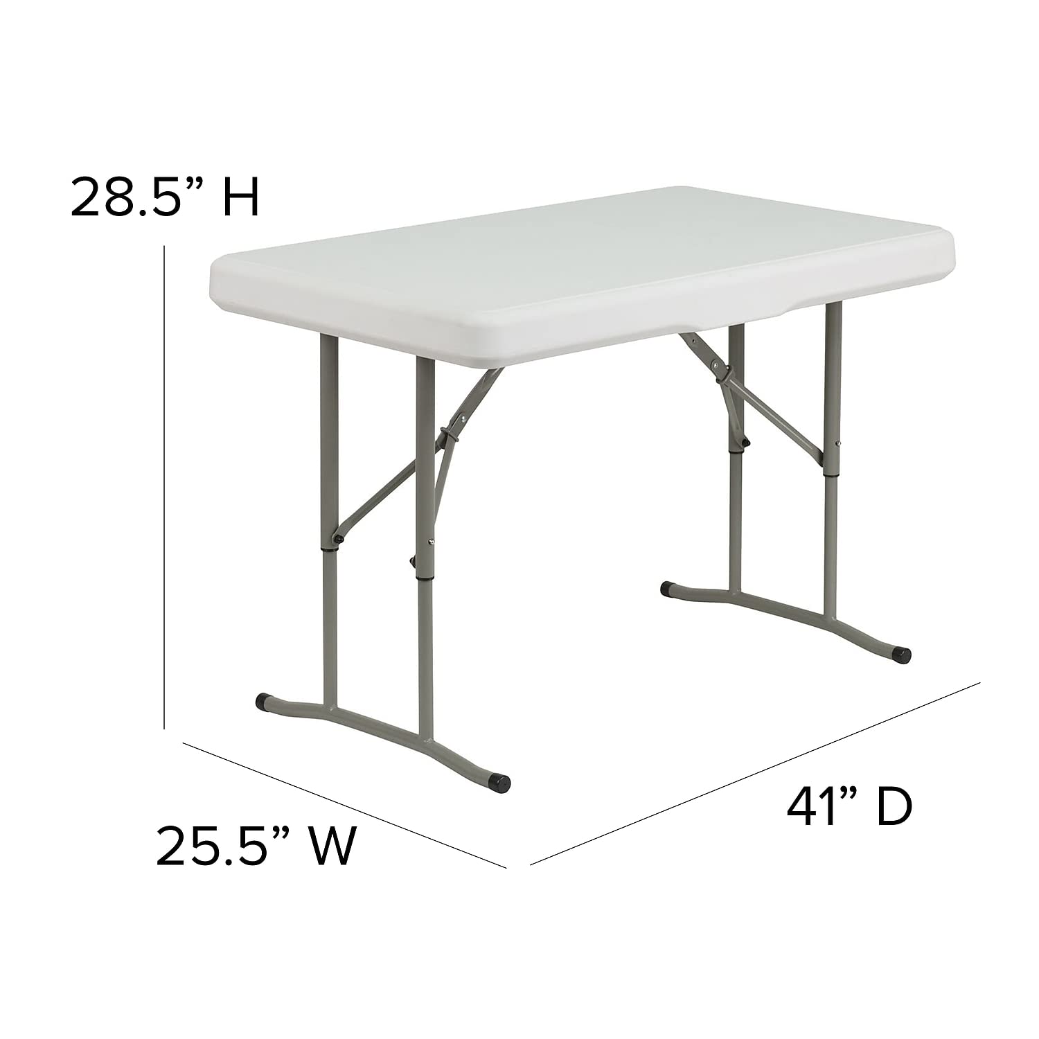 Flash Furniture Rowan 3-Piece Portable Plastic Folding Bench and Table Set - Granite White | Indoor/Outdoor Patio, Picnic, Camping & Backyard Furniture Set