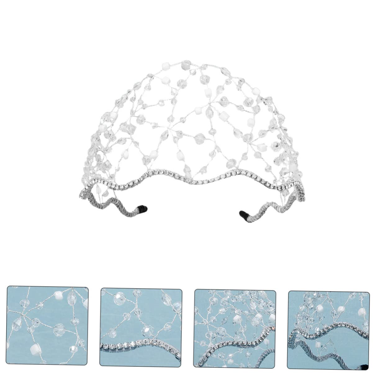 Minkissy 2 Pack Rhinestone Mesh Headbands - Sparkling Wedding Hair Accessories for Brides, Prom, Pageants & Special Occasions | Elegant Hair Crowns & Hairpieces for Women's Formal Events