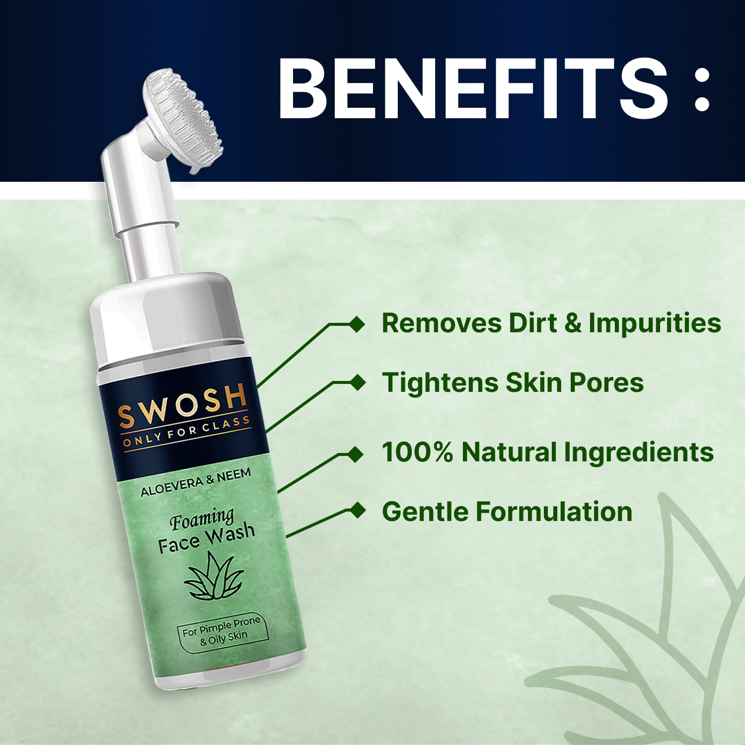 SWOSH Ayurvedic Skin Care Combo Pack - Aloe Vera Face Wash, Apple Face Wash & Vitamin C Face Wash (100ml each) + Vitamin C Serum (30ml) - Deep Cleansing & Moisturizing for Glowing Skin - Perfect for Daily Skincare Routine & Anti-Aging Care