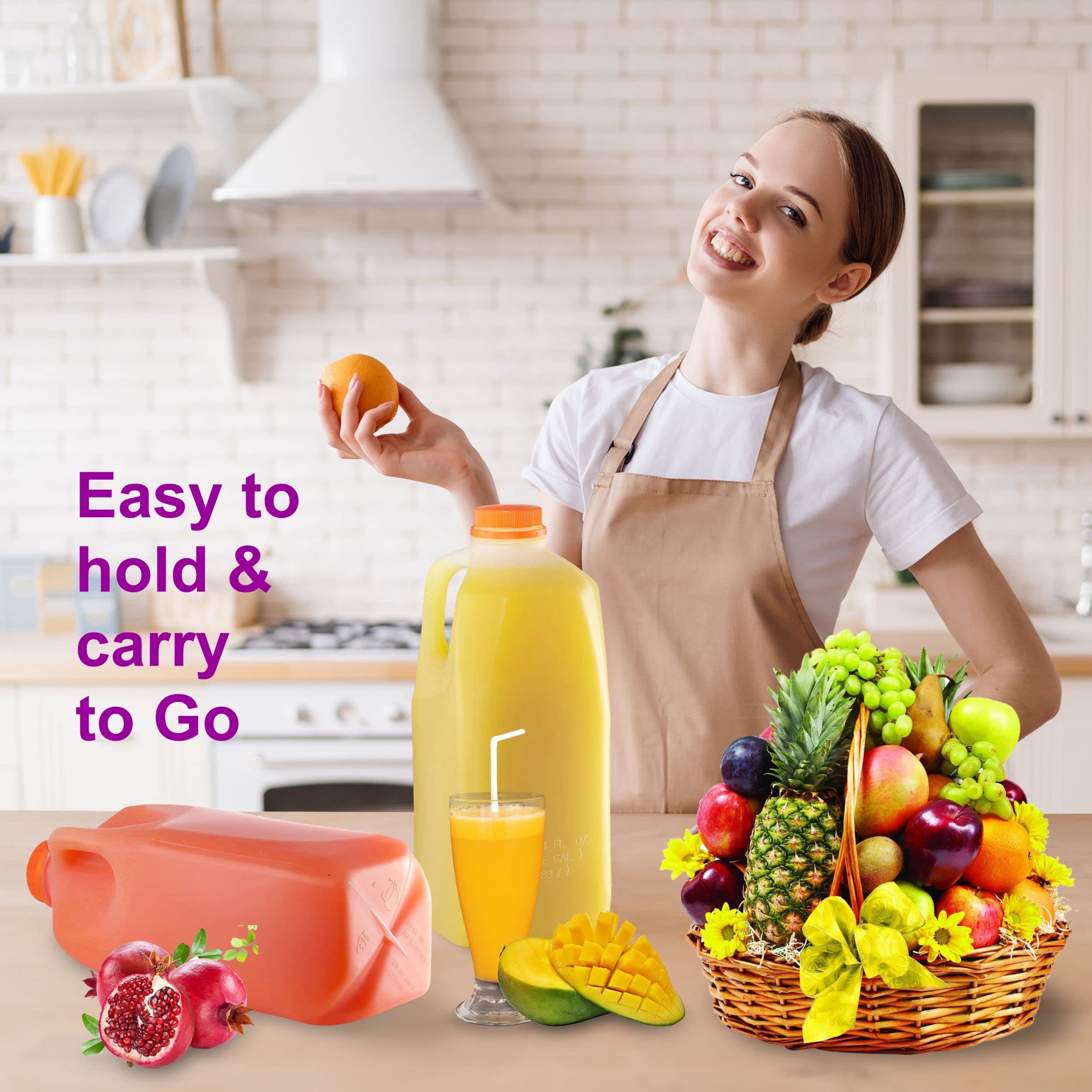 100 Pack 64oz Empty Plastic Juice Bottles with Tamper Evident Caps - Half Gallon Smoothie Containers for Juicing, Milk Storage, Meal Prep & Outdoor Picnics | BPA-Free Reusable Bottles for Home, Restaurant & Commercial Use by EcoQuality