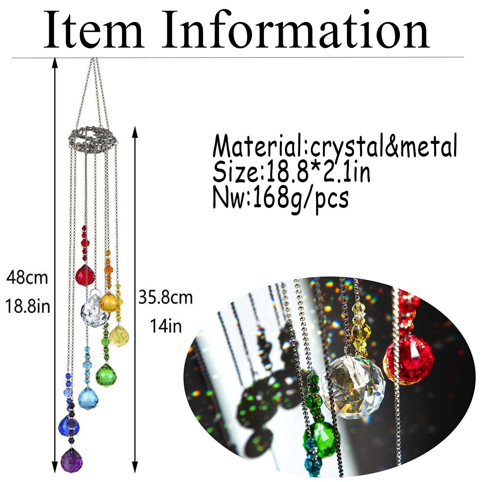 Vibrant Crystal Ball Prisms Suncatcher - Tree of Life Window Hanging Ornament & Rainbow Maker Pendant for Home & Garden Decor | Perfect for Living Rooms, Bedrooms, Wedding Decor & Outdoor Spaces