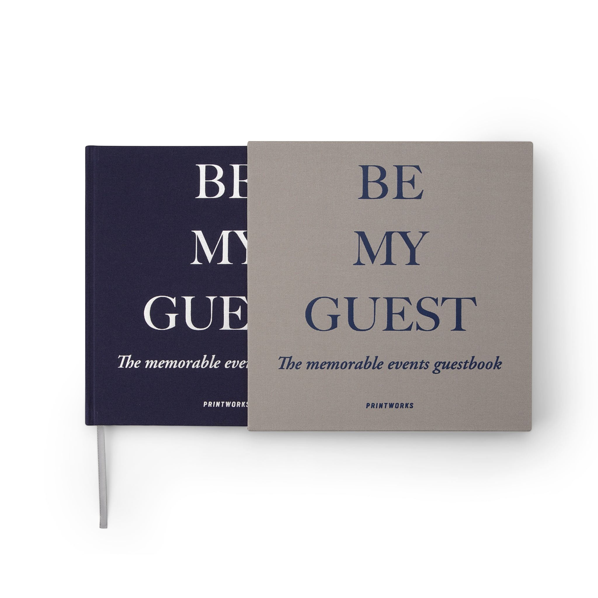 PRINTWORKS Wedding Guest Book - Elegant Grey & Navy Guest Sign-In Book for Weddings, Anniversaries, Bridal Showers & Special Events - Perfect for Keepsake Memories