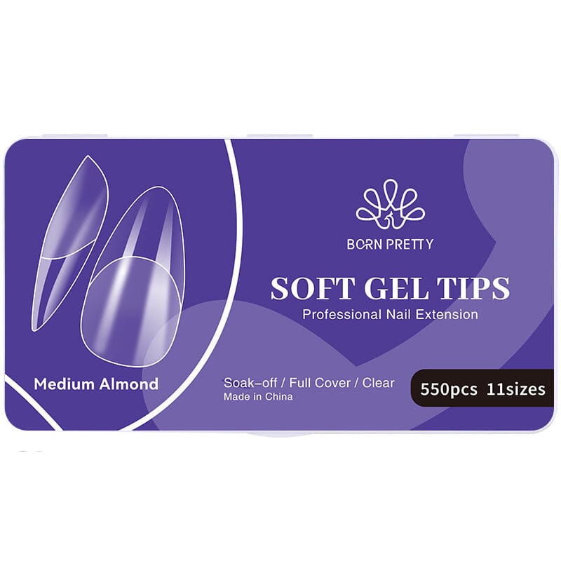 550pcs Almond Soft Gel Nail Tips - DIY Press On Nails for Salon Quality Manicures at Home | Perfect for Parties, Weddings & Everyday Wear