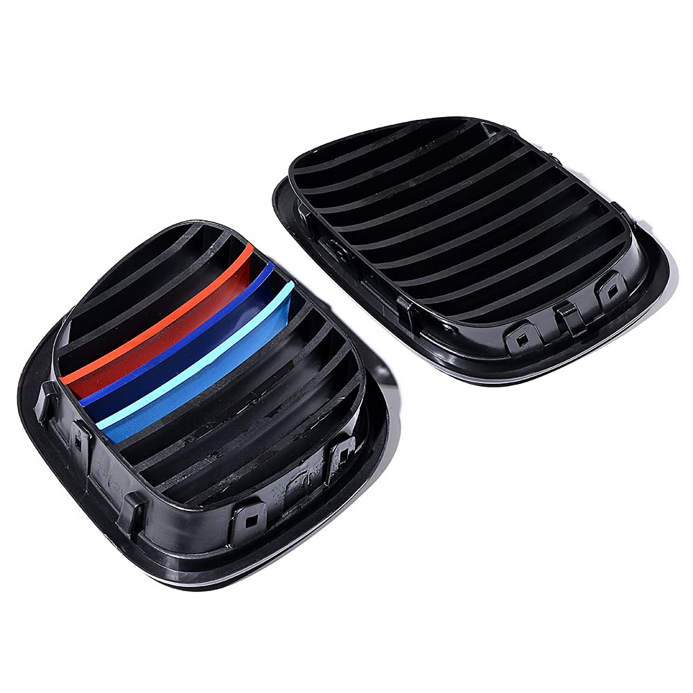 AstraDepot Compatible For BMW Z3 1995-2002 Glossy Black M Color Stripes Front Kidney Grill Insert - Upgrade Your BMW Z3's Style for Street & Show Car Enthusiasts