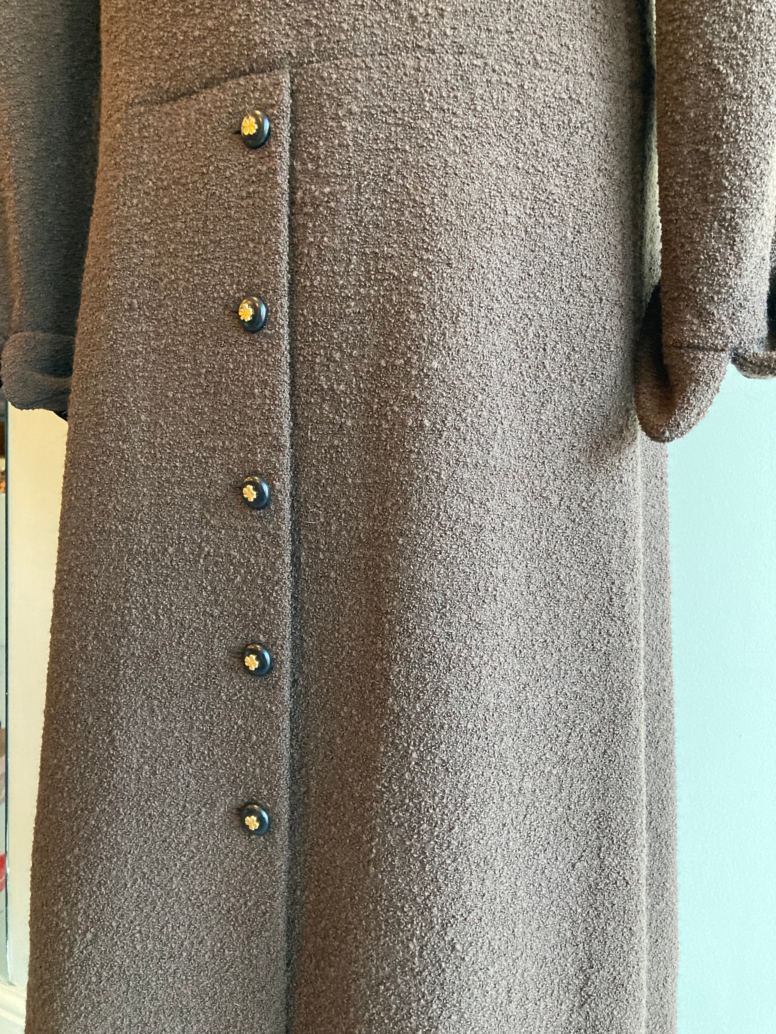 Vintage Boucle Coat for Women - Elegant Wool Blend Winter Jacket with Notched Lapel | Perfect for Office, Parties & Cold Weather Outfits