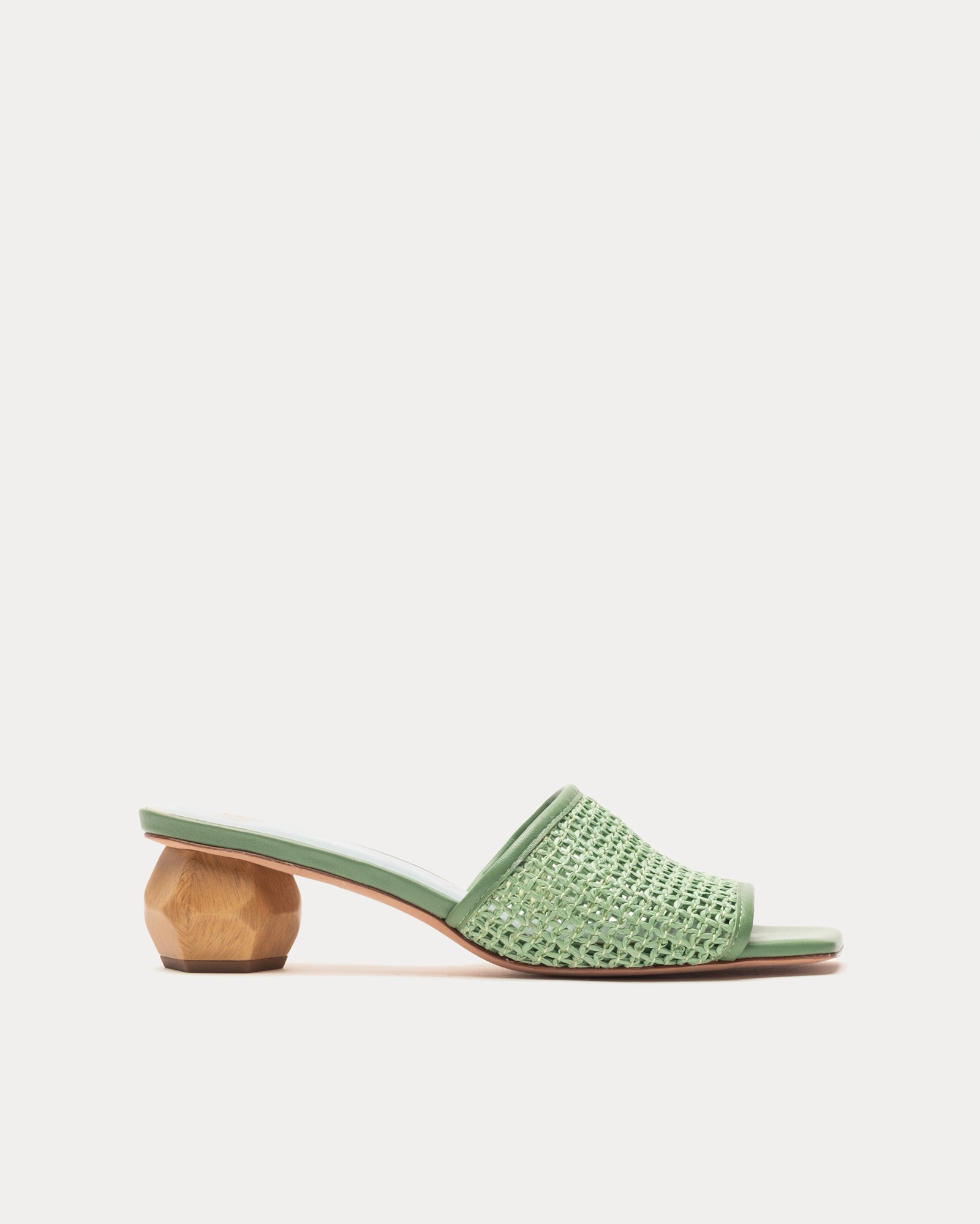 Eco-Friendly Raffia Mesh Slides for Women - Comfortable Green Summer Sandals - Perfect for Beach, Pool, and Casual Outings