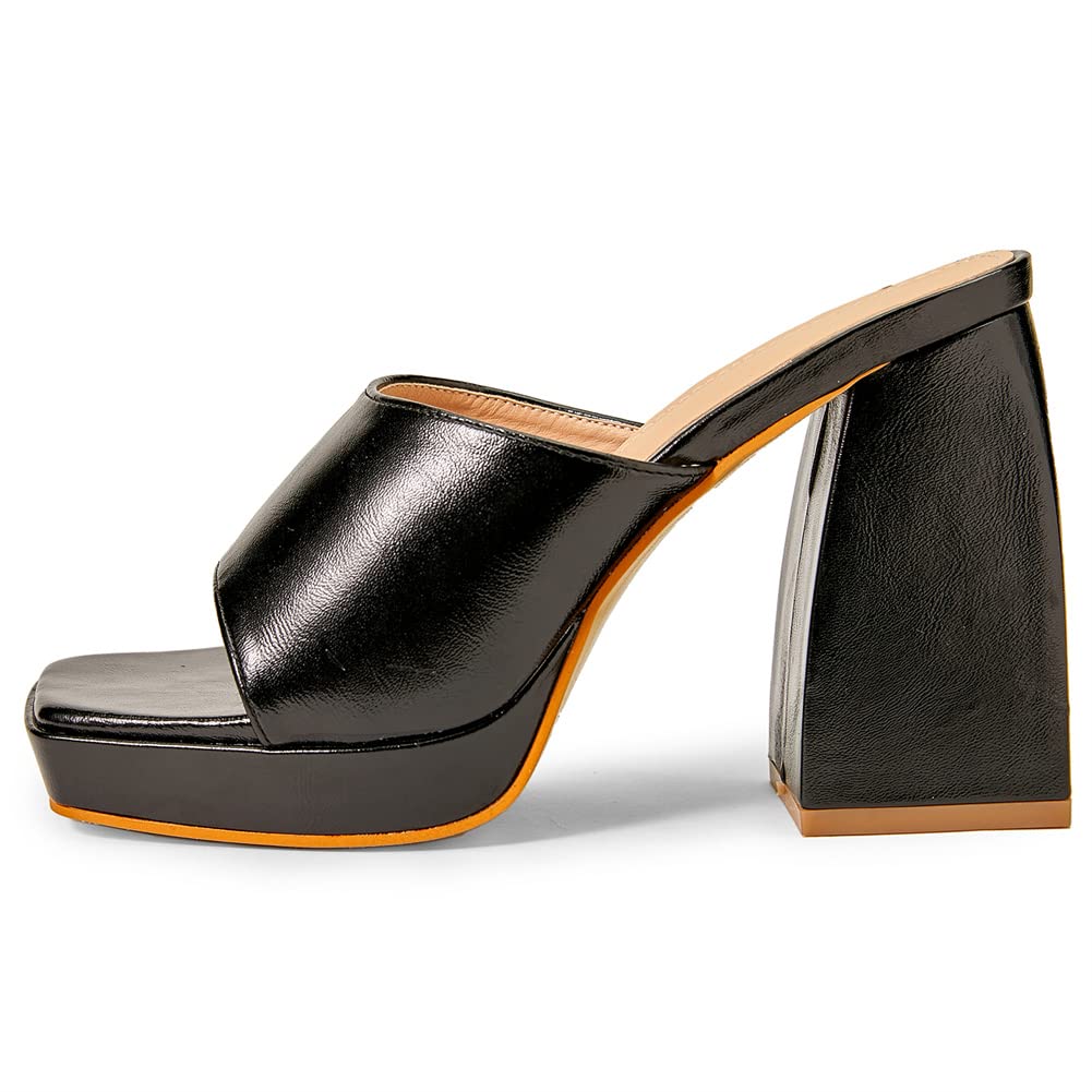 Women's Square Toe Platform Sandals - Chunky Block High Heels for Party & Dress Occasions | Comfortable Summer Wedding, Prom, and Evening Event Shoes