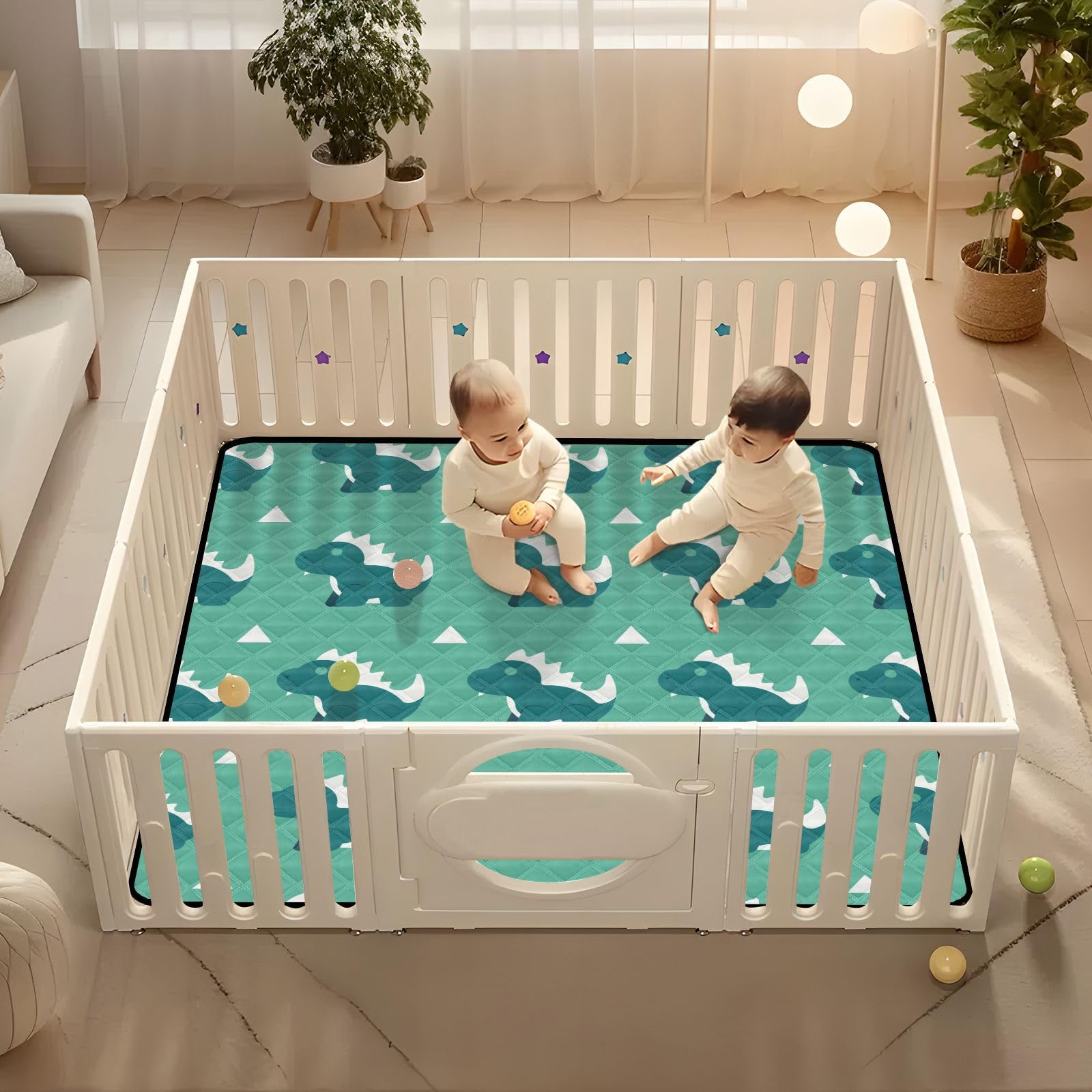 Non-Toxic Baby Playmat - Soft Thick Dinosaur Floor Mat for Toddlers, 50