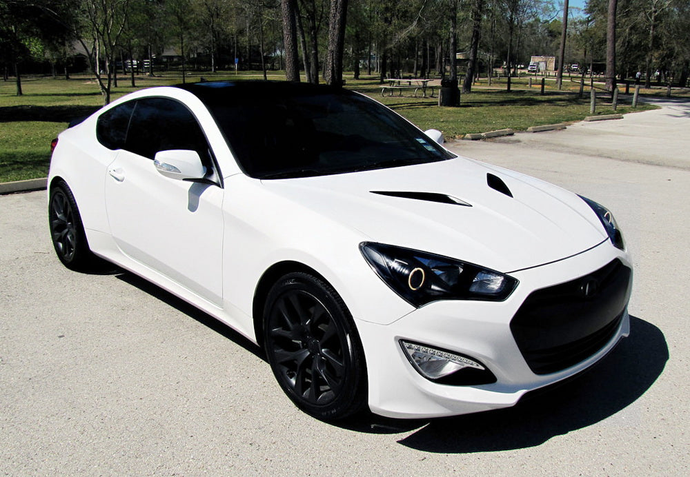 Bright White LED Halo Ring Headlight Kit for Kia Optima & Hyundai Genesis Coupe - DRL Angel Eyes with Even Lighting - Perfect for Night Driving & Car Customization