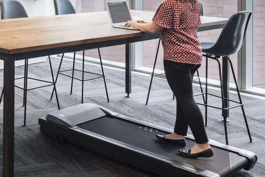 LifeSpan TR5000 GlowUp Under Desk Treadmill - Compact Walking Machine for Home & Office Use - Stay Active While Working or Watching TV