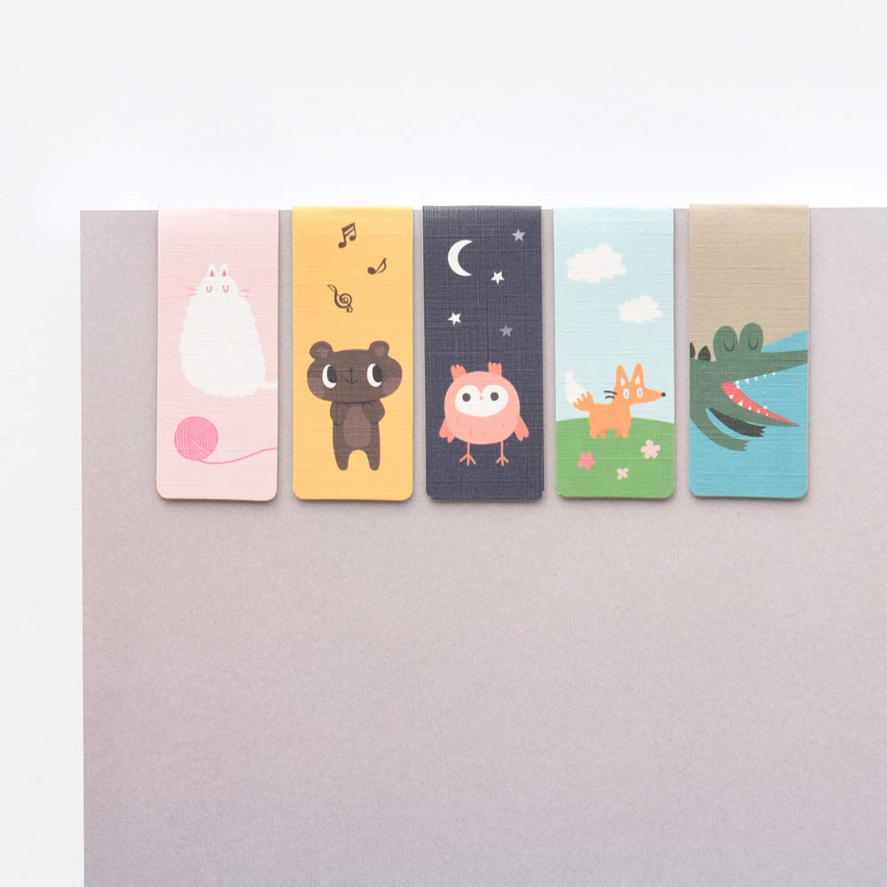 Monolike Magnetic Bookmarks Set of 5 - Strong Hold Page Markers for Books, Notebooks & Planners - Perfect Gift for Book Lovers & Students