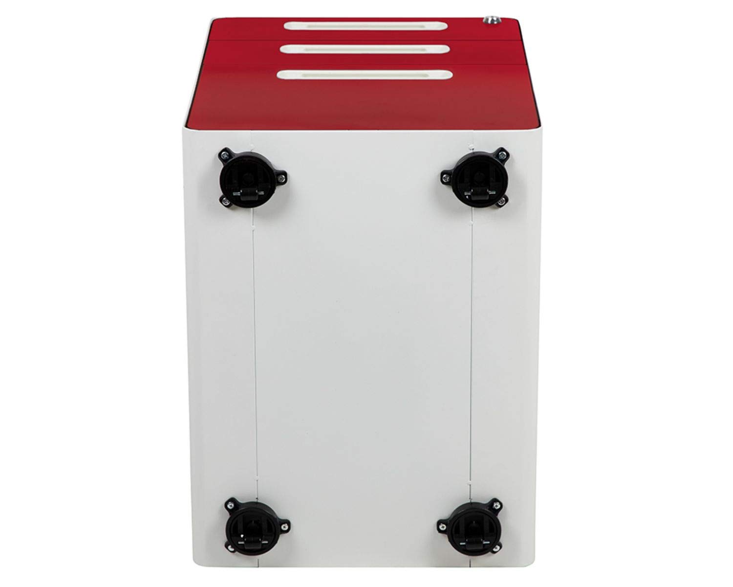Flash Furniture Wren Ergonomic 3-Drawer Mobile Locking File Cabinet with Anti-Tilt Mechanism - Letter/Legal Size Drawers - White with Red Faceplate - Perfect for Home Office, Small Business & Professional Workspaces