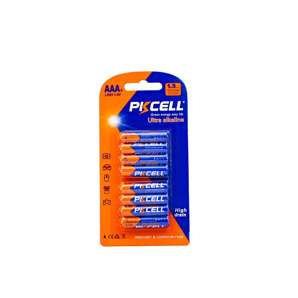 LR03 8B 8-Pack Ultra Alkaline AAA Batteries - Long-Lasting Power for Toys, Remote Controls, Flashlights & Electronic Devices
