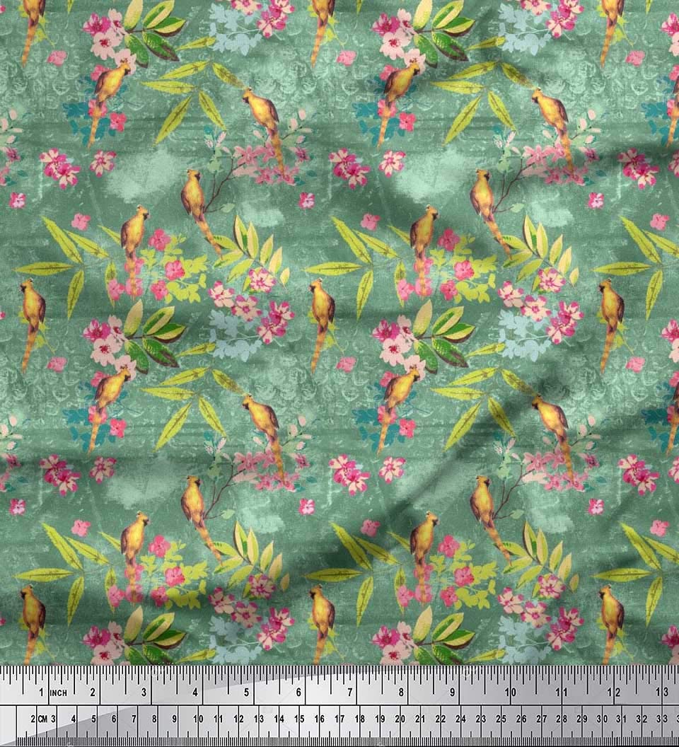Soimoi Green Cotton Fabric - 42